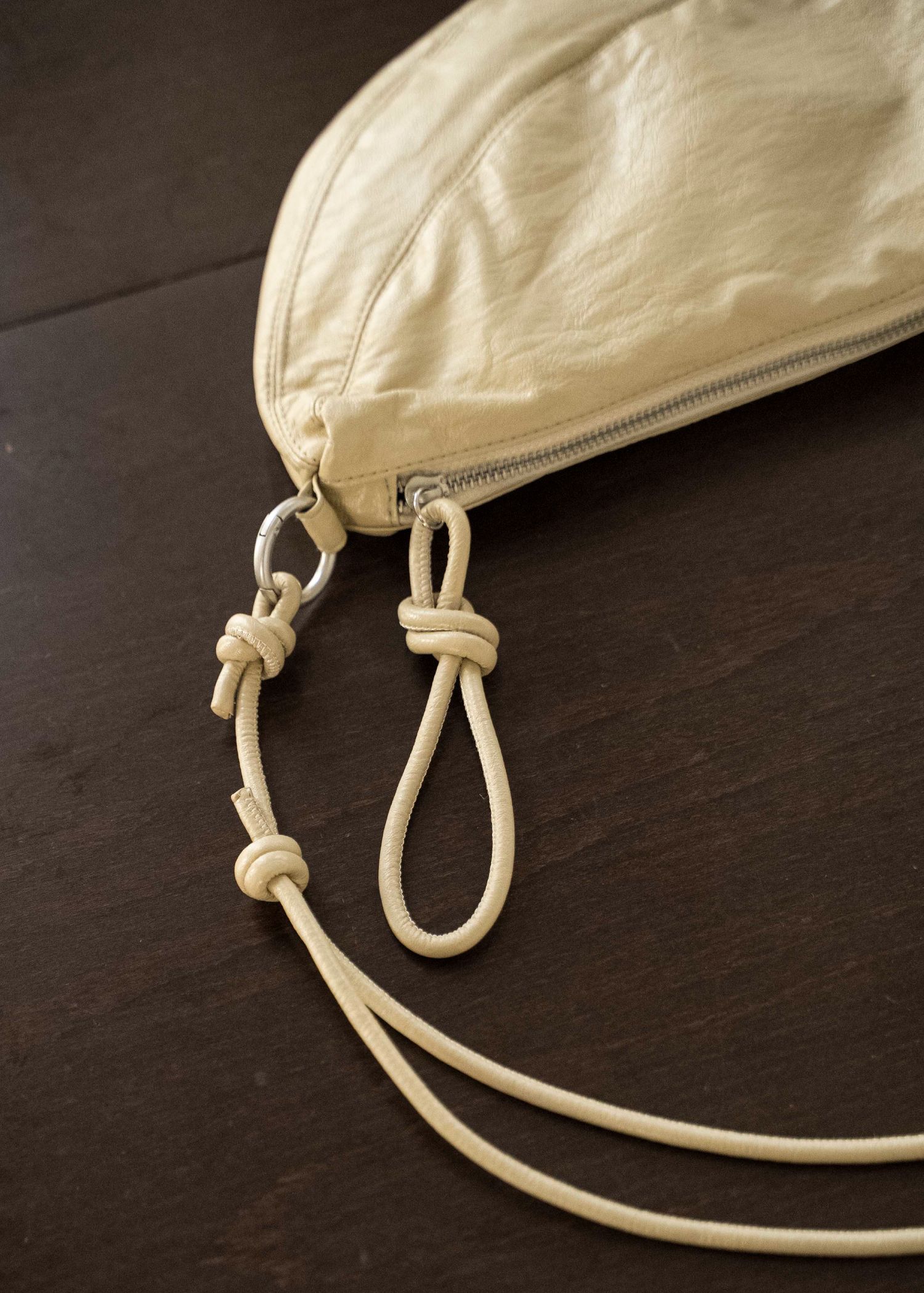 knotted strap half moon bag