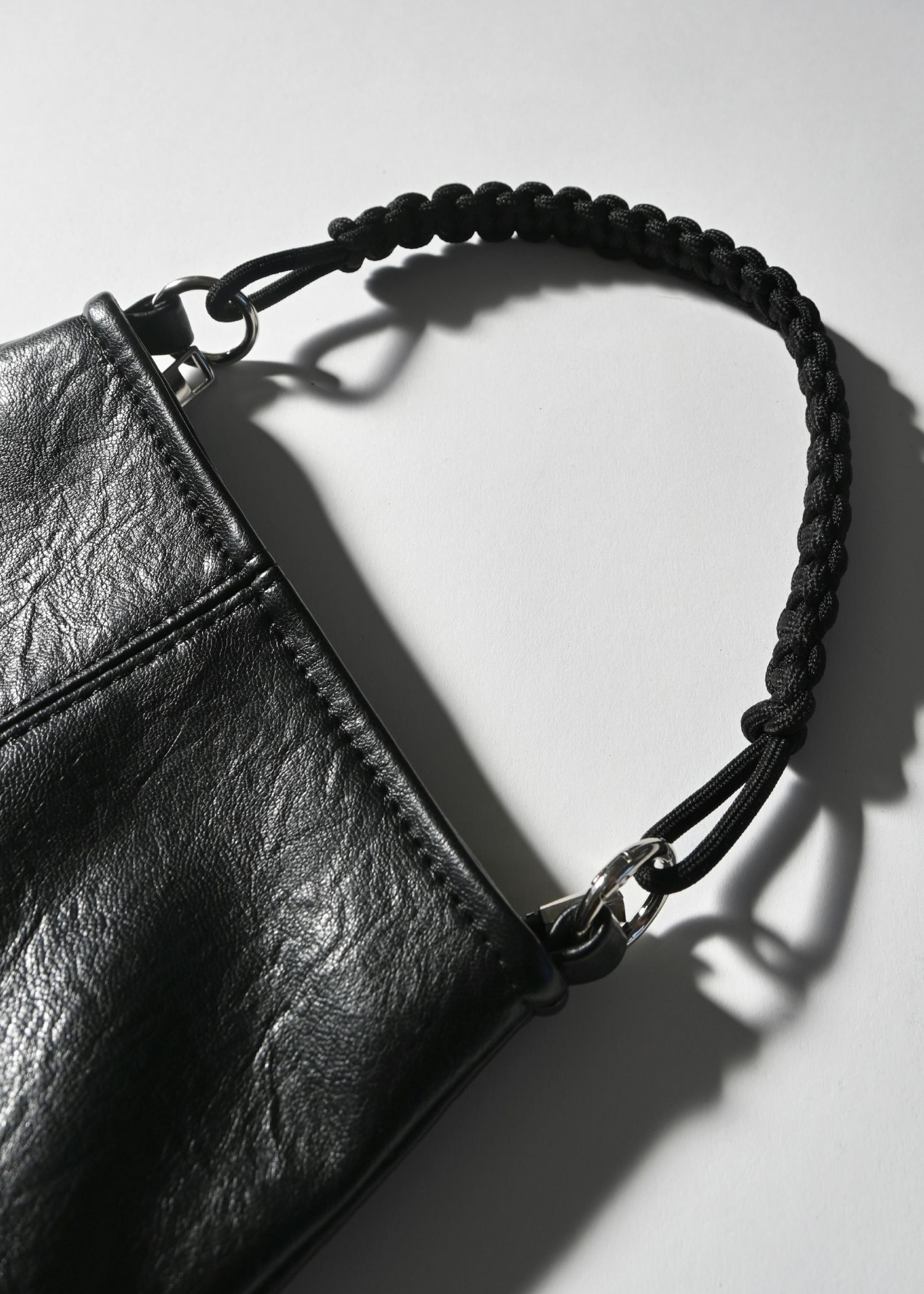 braided handle square shoulder bag