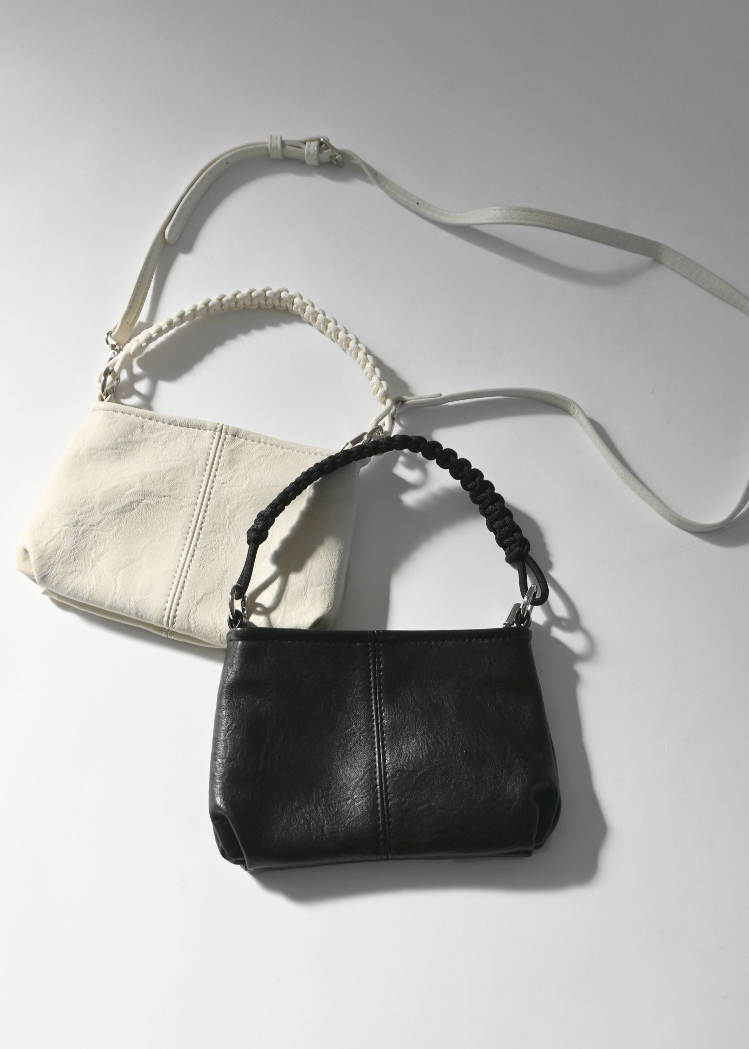 braided handle square shoulder bag