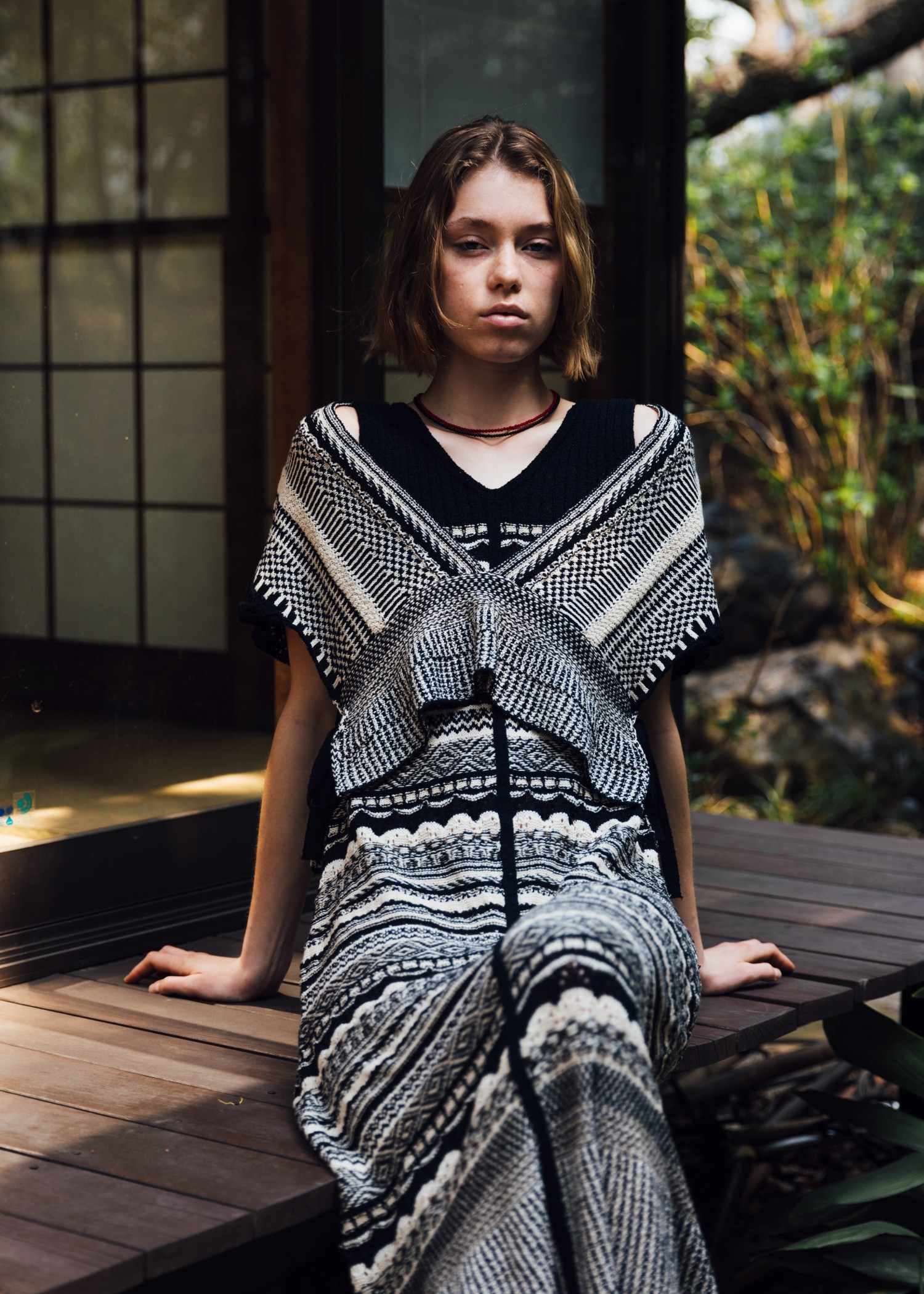 knit at random geometric pattern OP