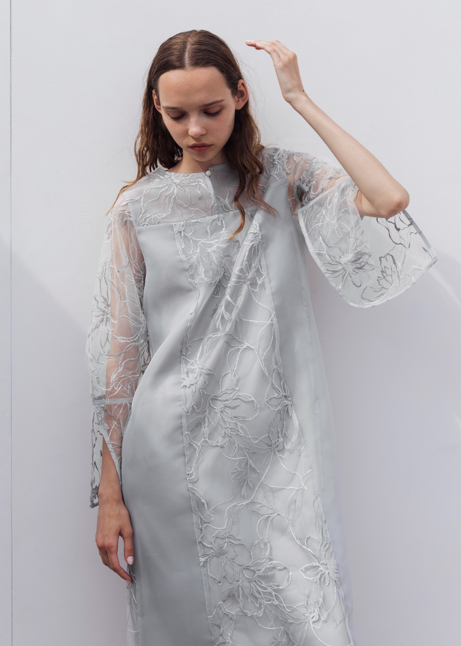 sheer tulle embroidery panel OP