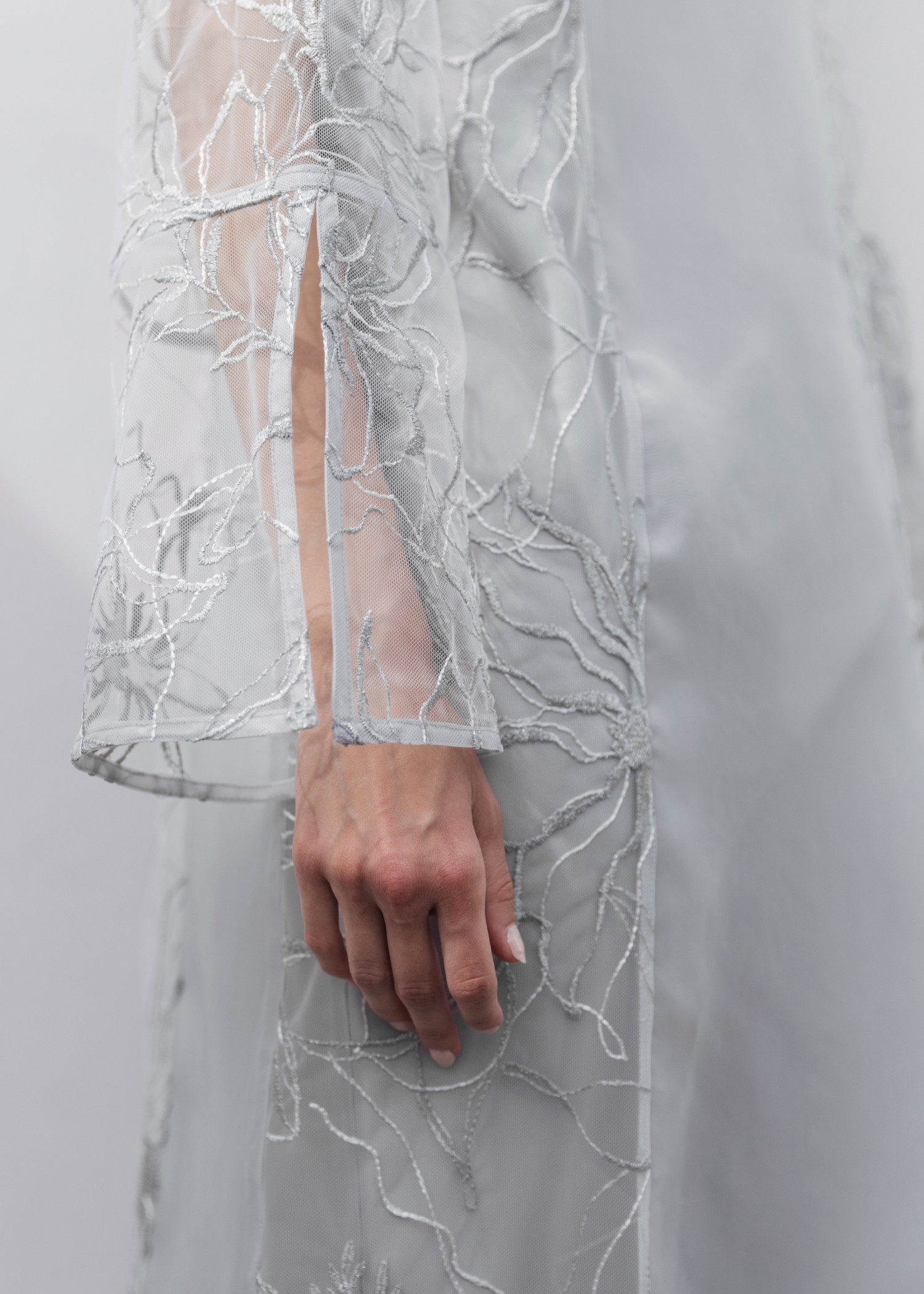 sheer tulle embroidery panel OP