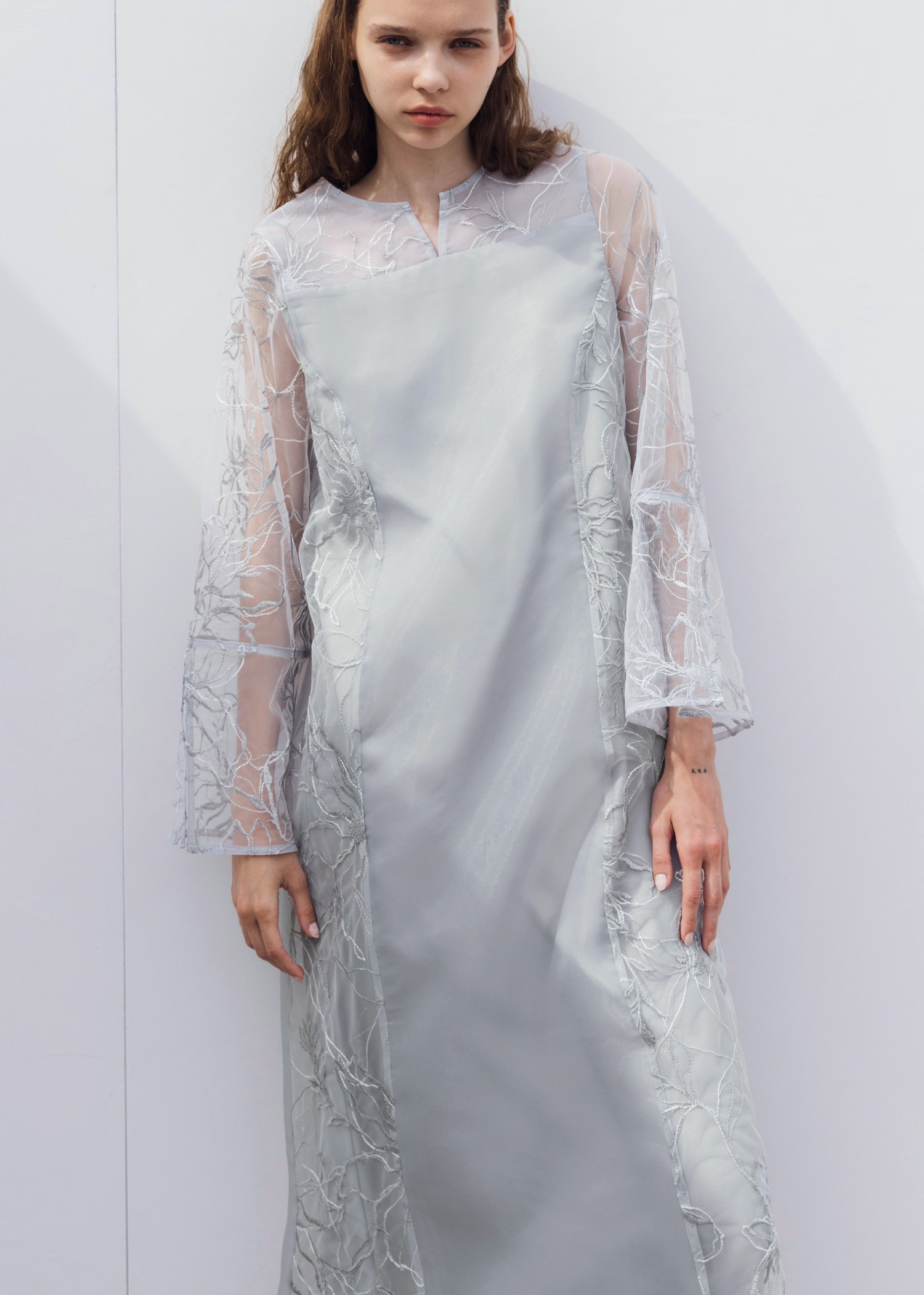 sheer tulle embroidery panel OP