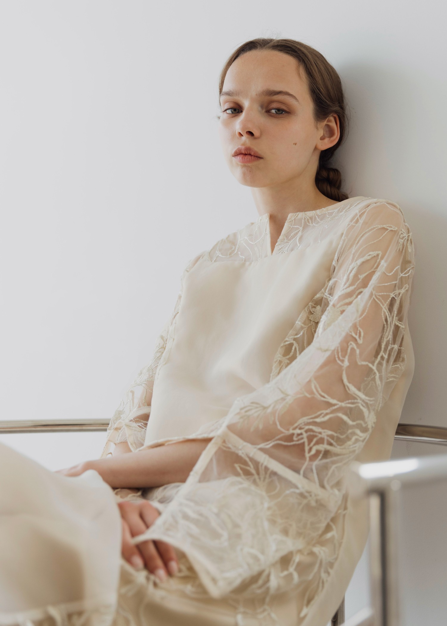 sheer tulle embroidery panel OP