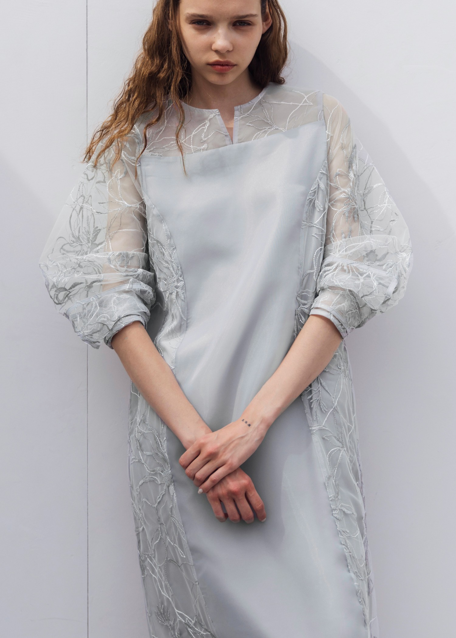 sheer tulle embroidery panel OP