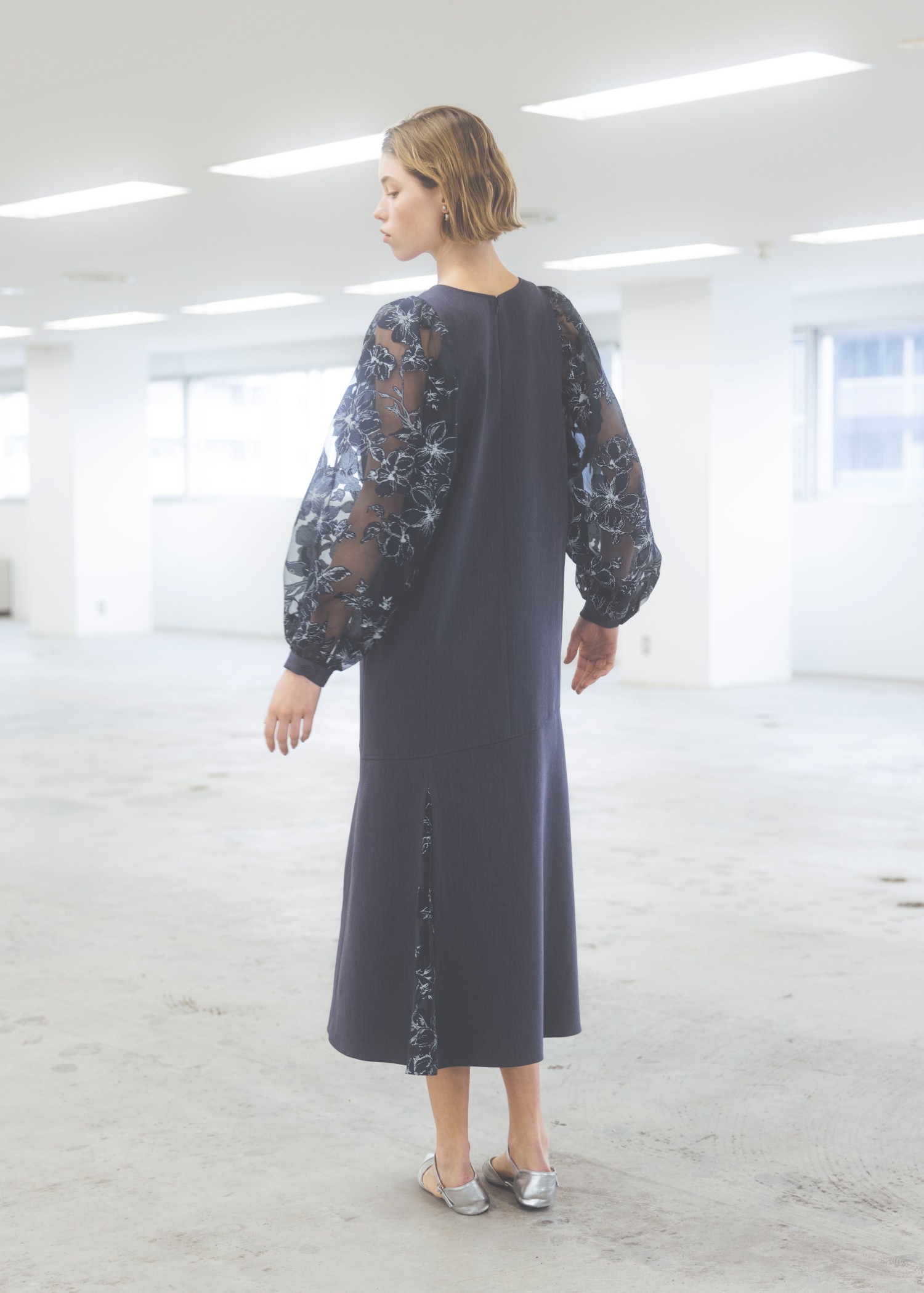 organdy flower volume sleeve panel OP