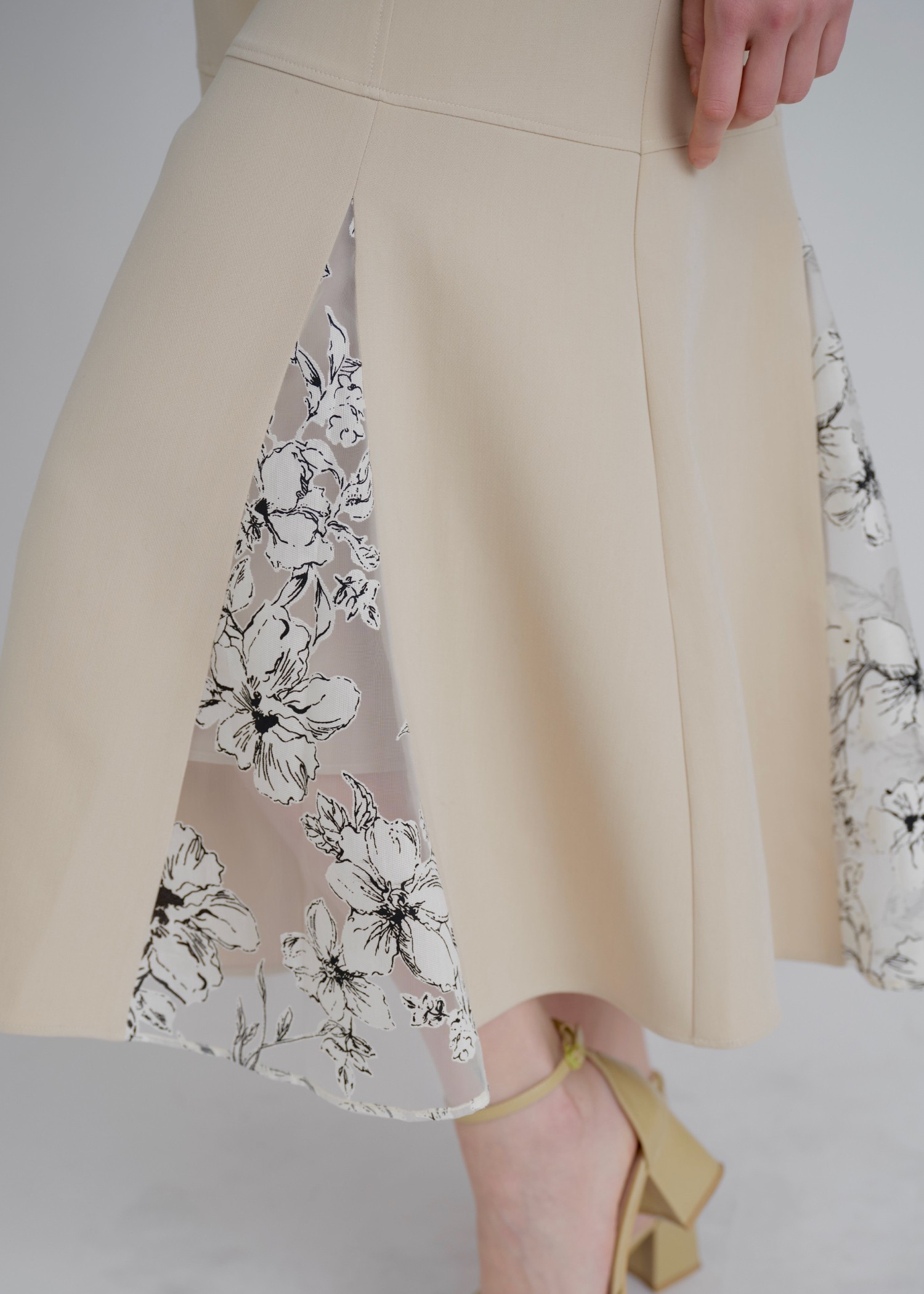 organdy flower volume sleeve panel OP