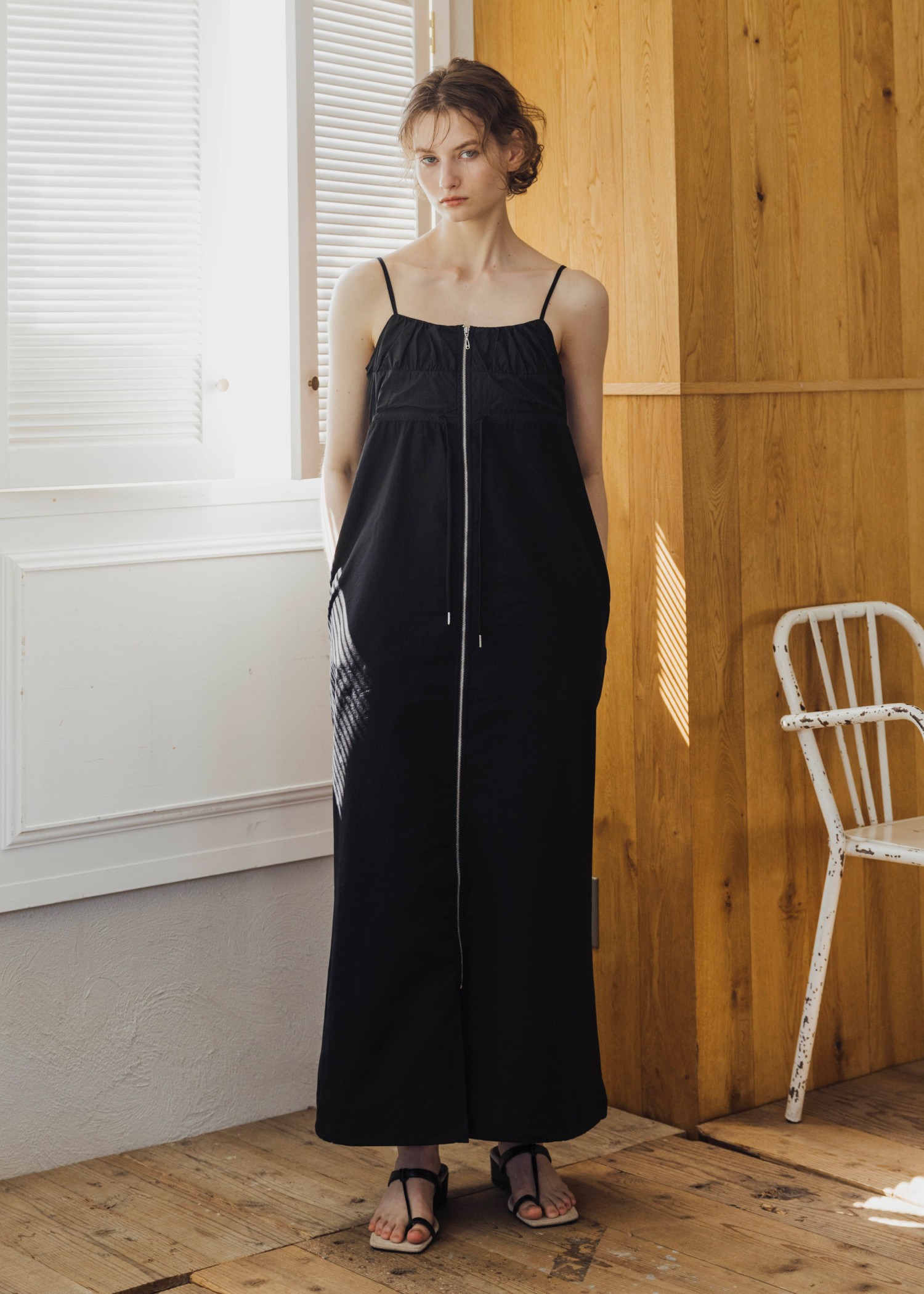 patchwork back pocket nylon camisole OP