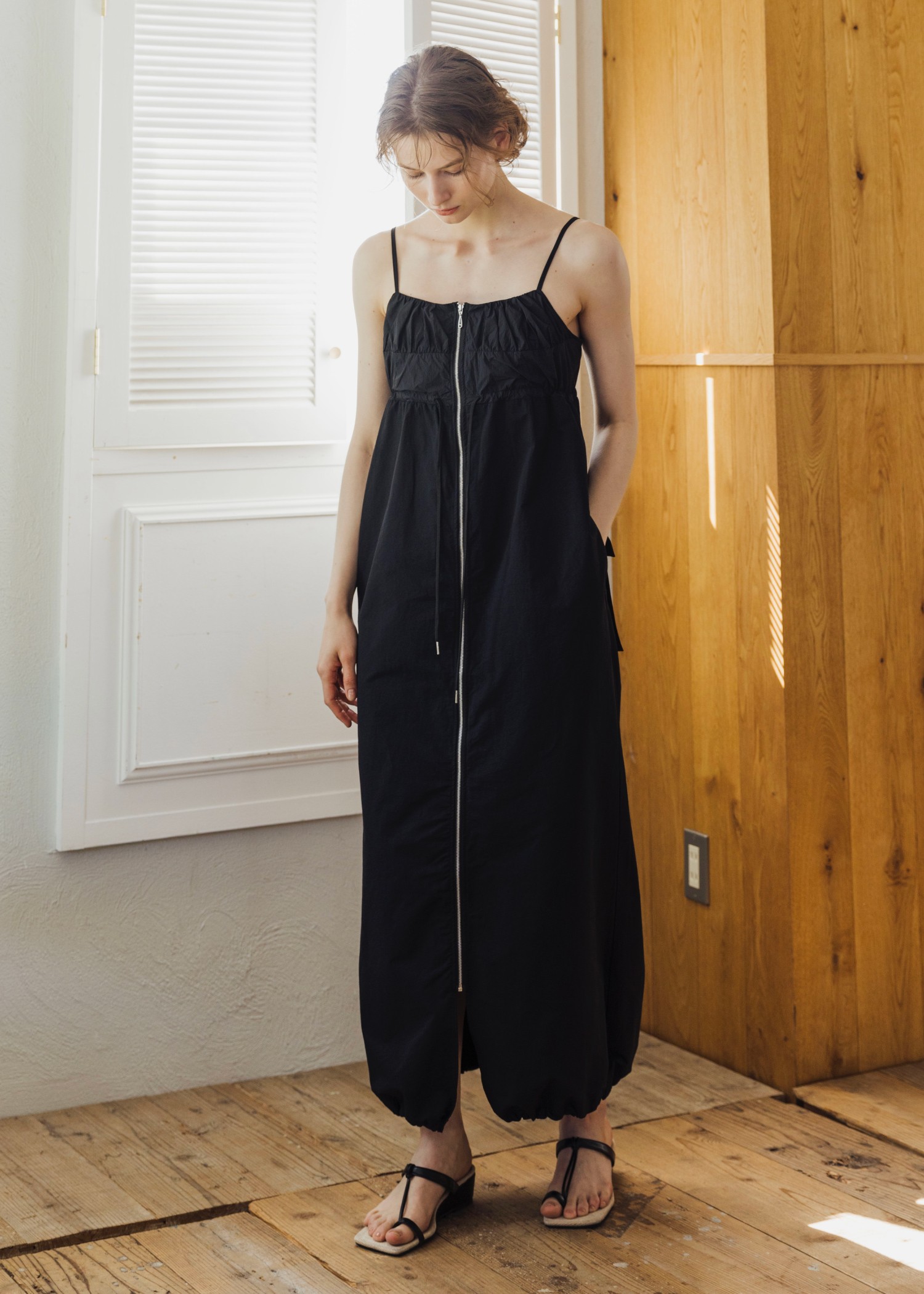 patchwork back pocket nylon camisole OP