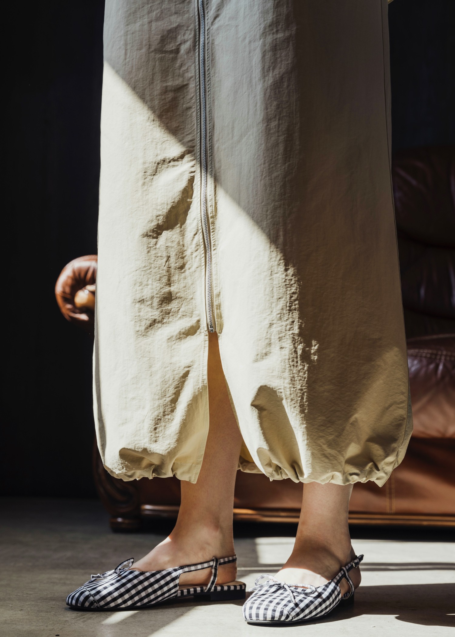 patchwork back pocket nylon camisole OP