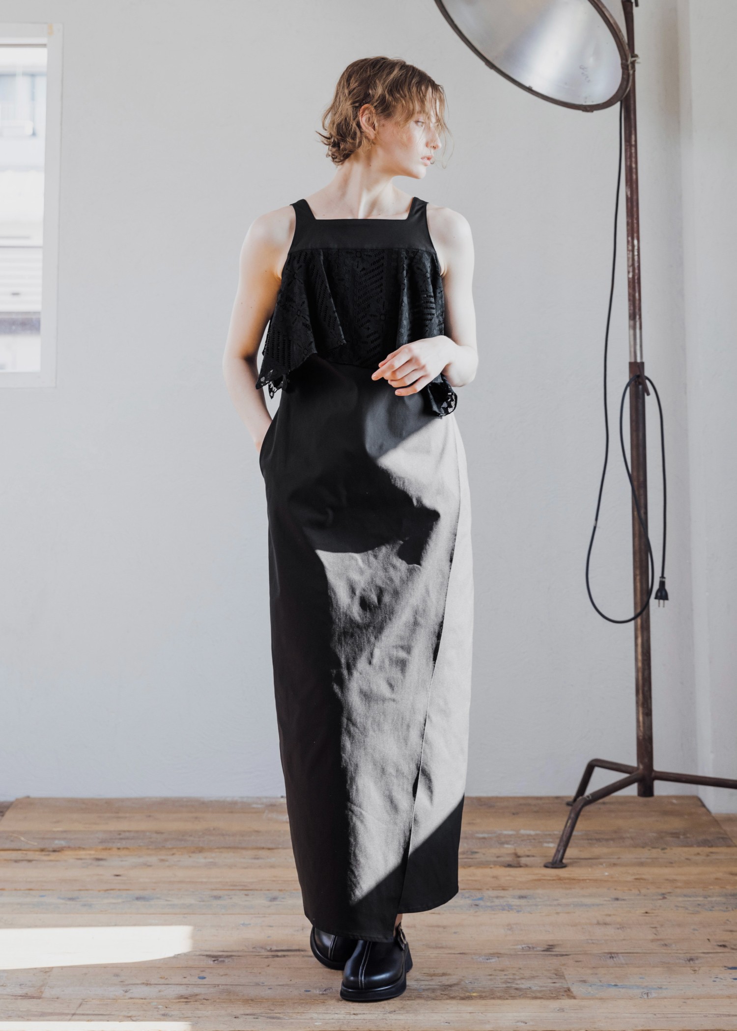 lace asymmetry frill cocoon OP