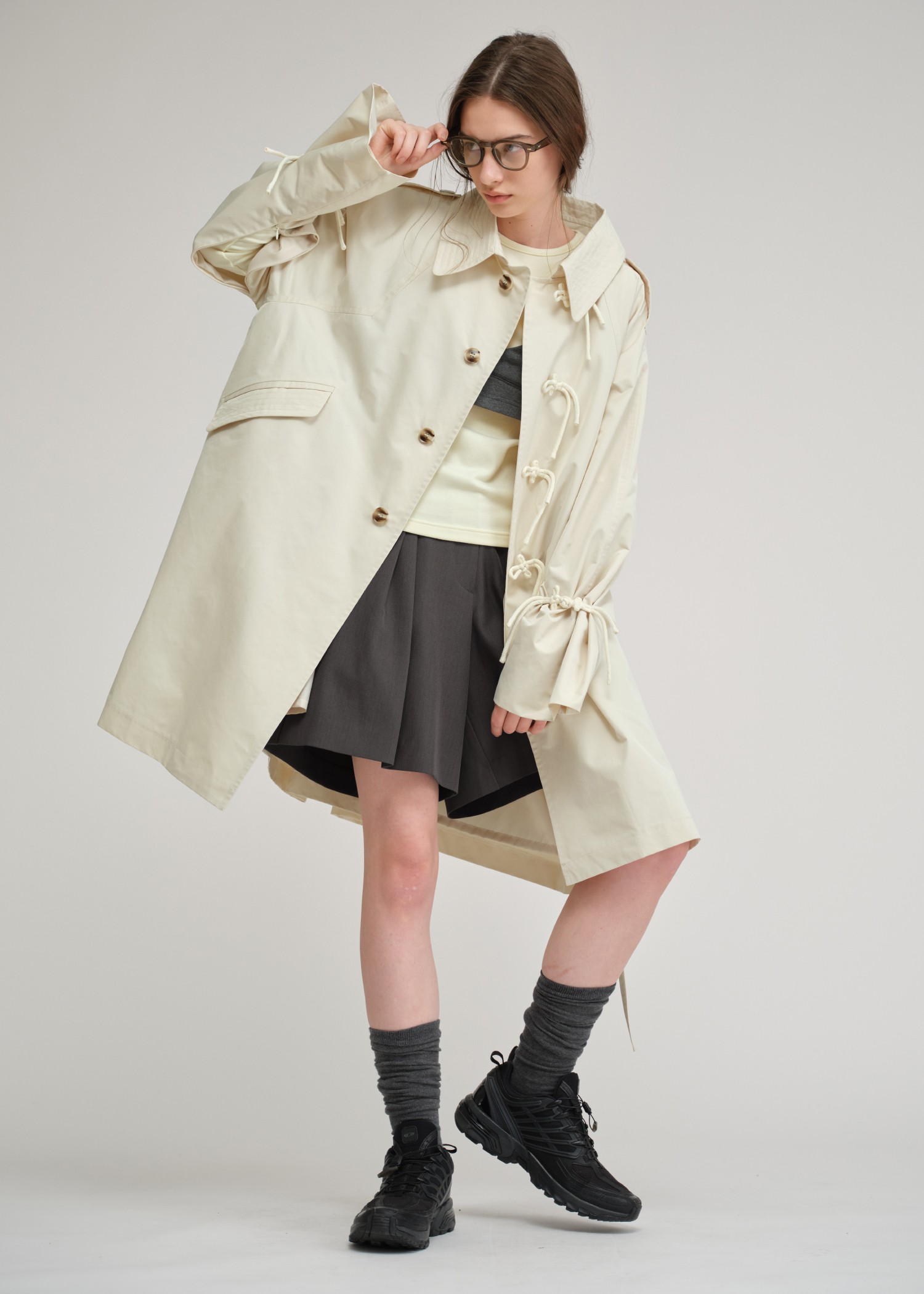 tent cord button various midi coat