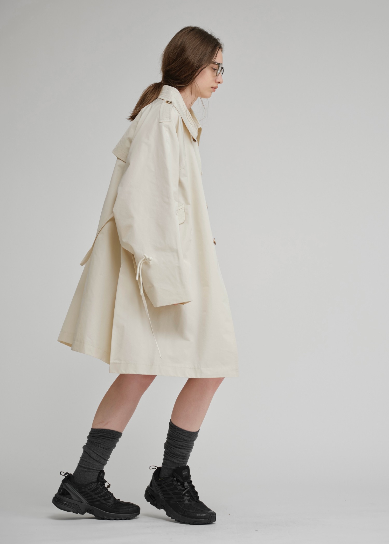 tent cord button various midi coat