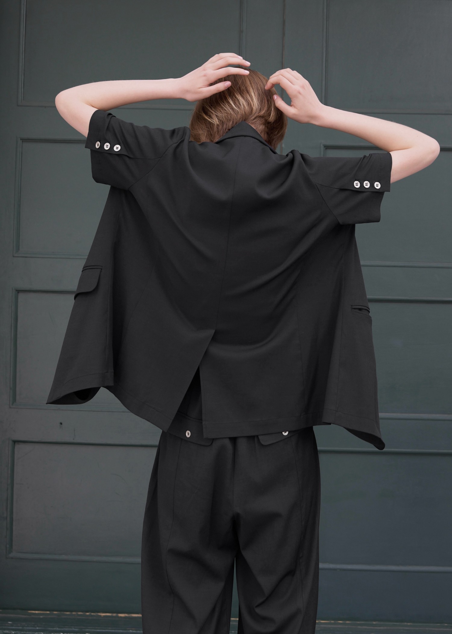 half sleeve slub mix tailored JK