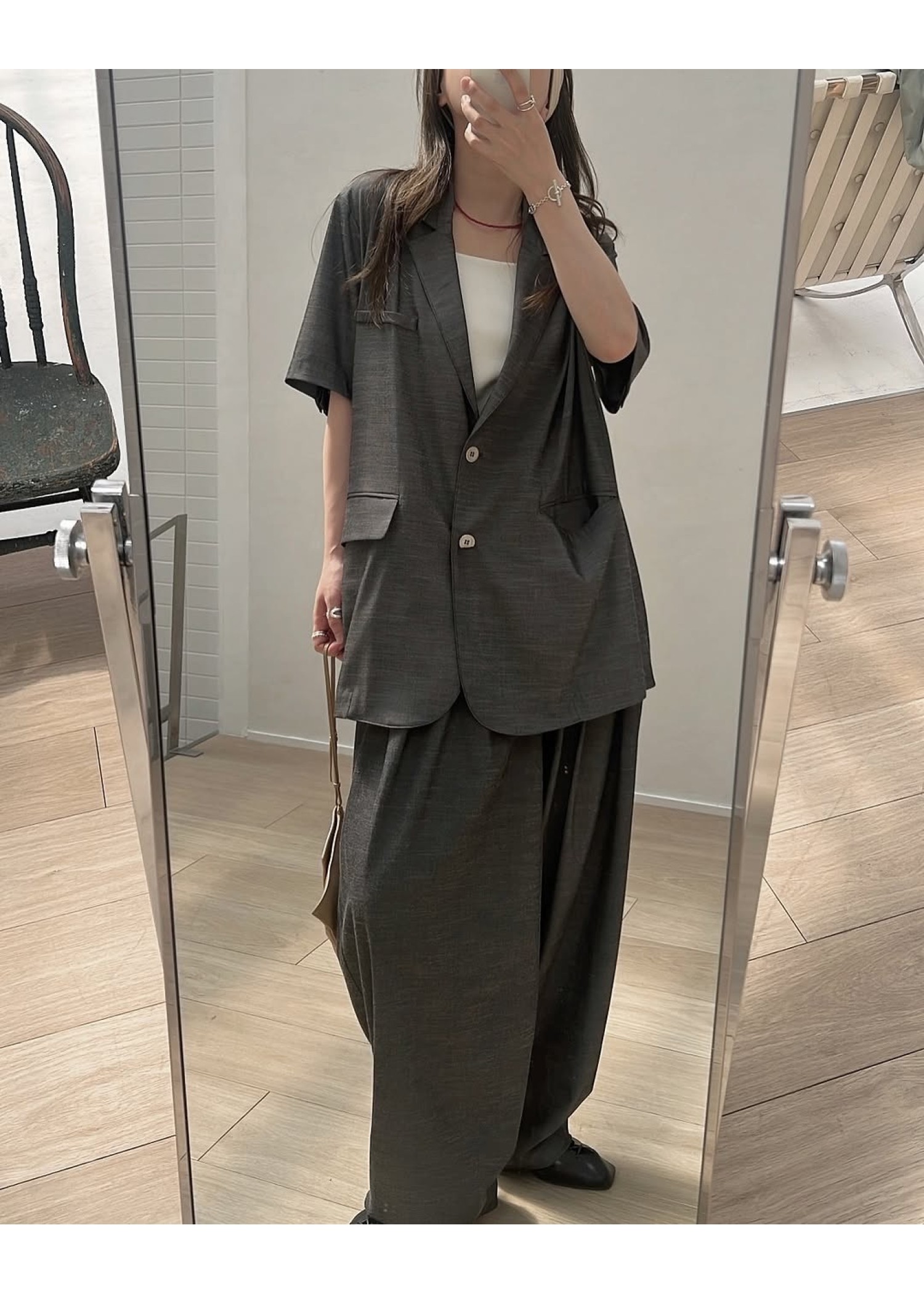 half sleeve slub mix tailored JK