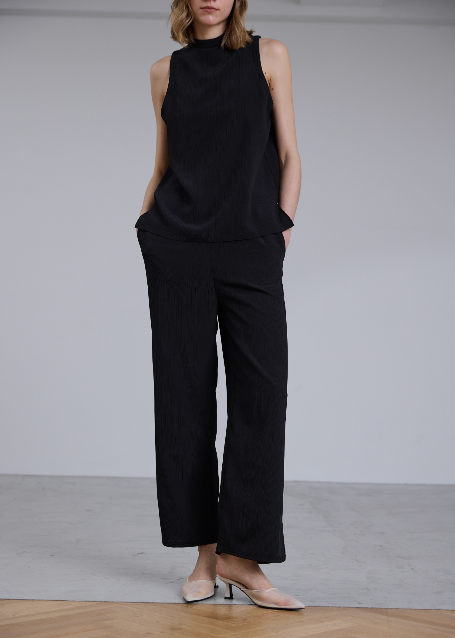 crepe hem slit relax PT