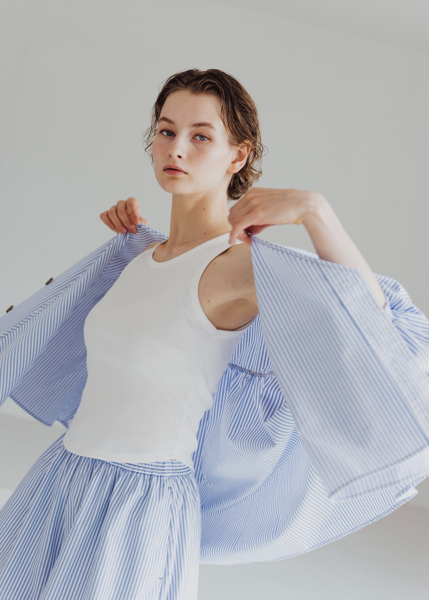 waist gather UV cut volume S/PT