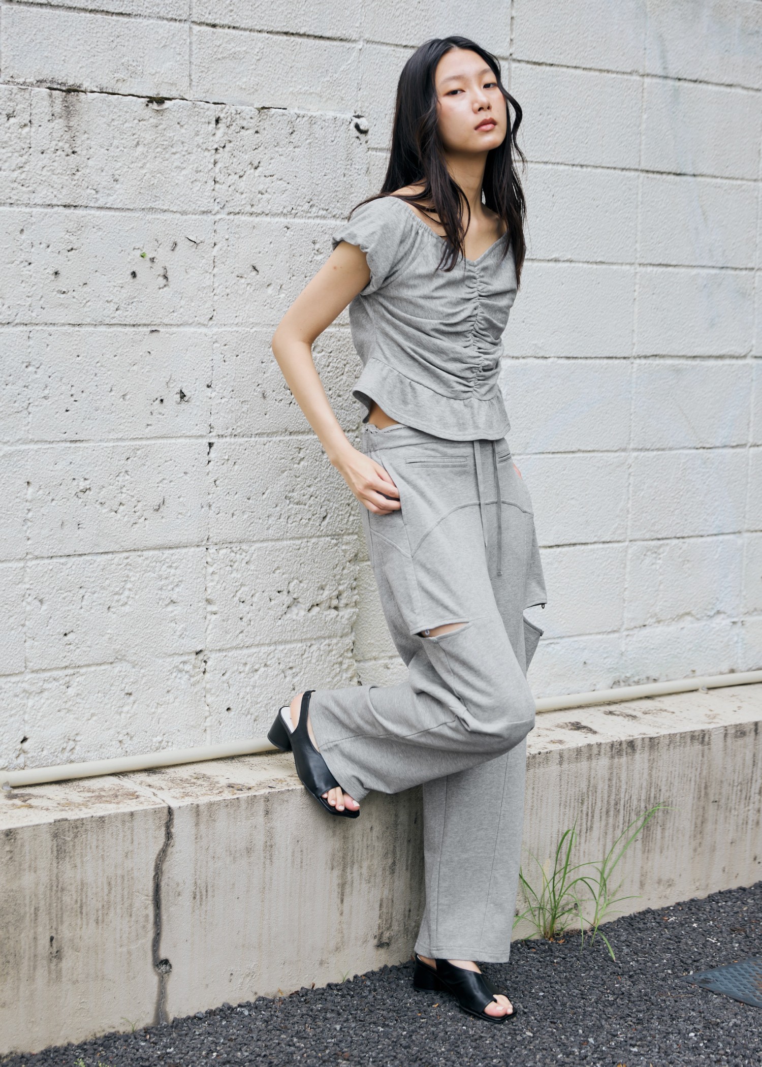 side open slit panel sweat PT