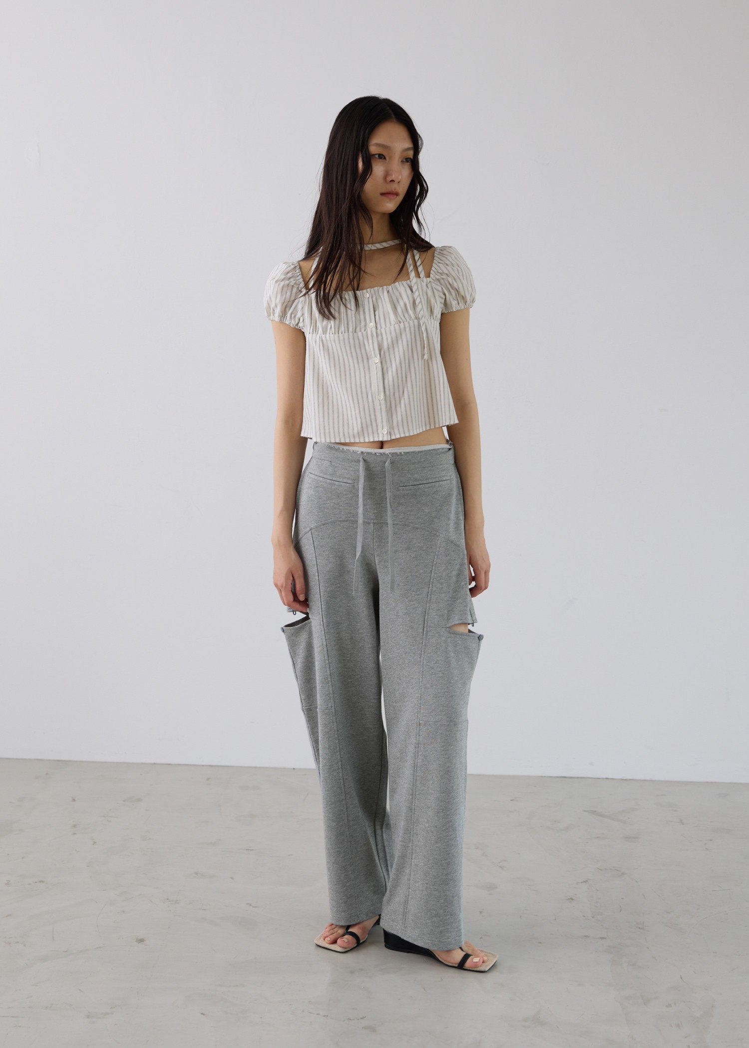 side open slit panel sweat PT