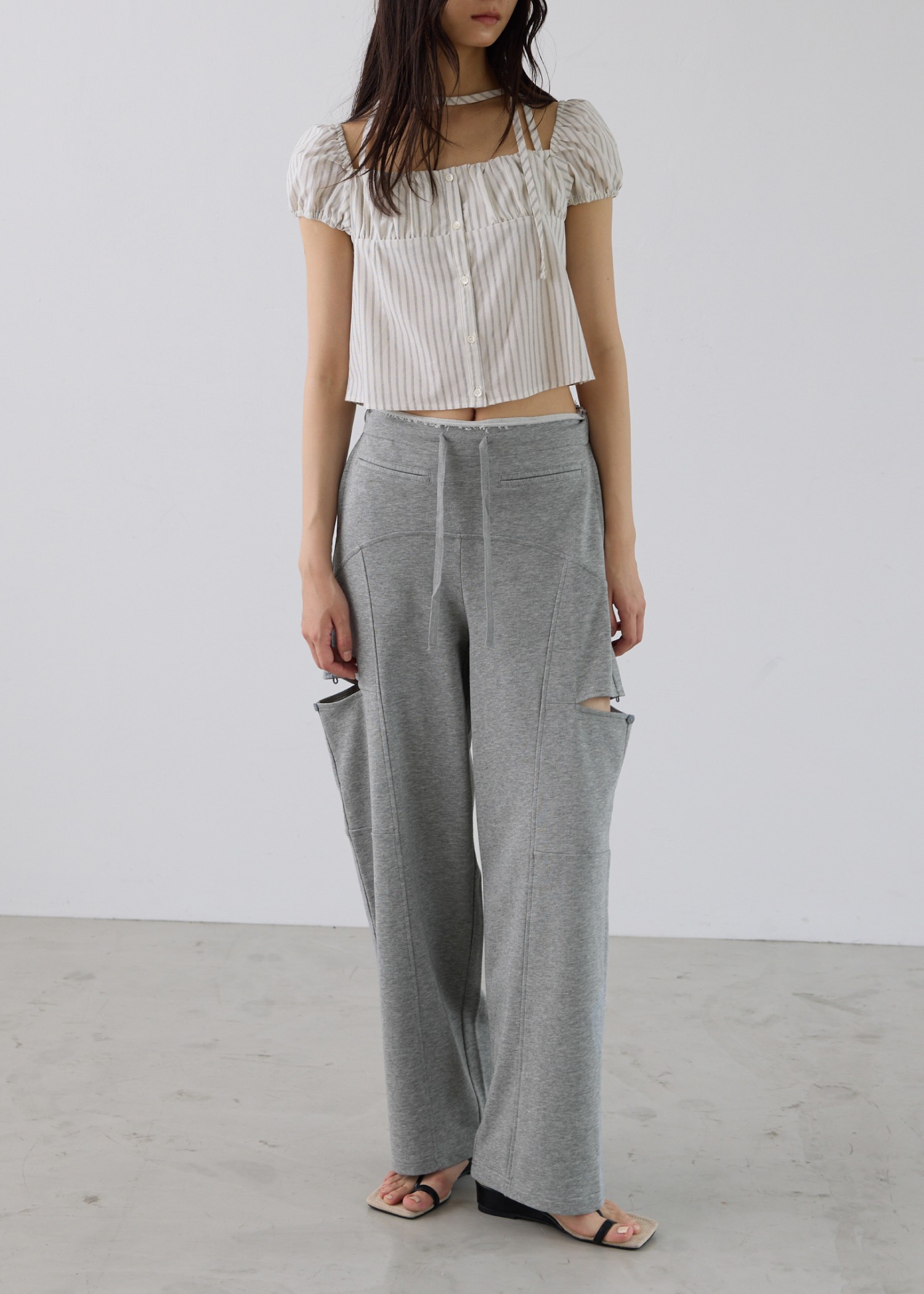 side open slit panel sweat PT