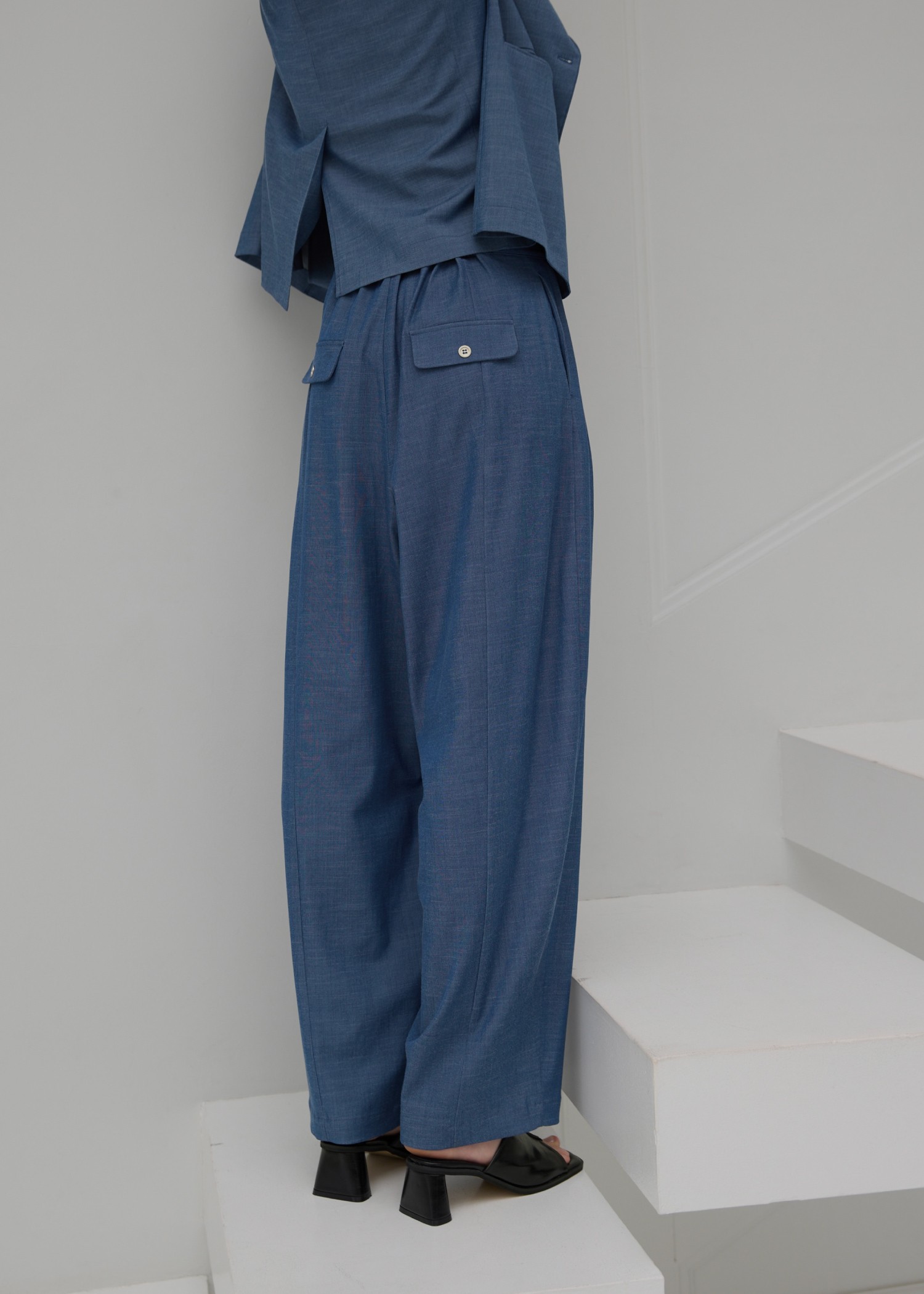 waist pin tuck wide panel PT