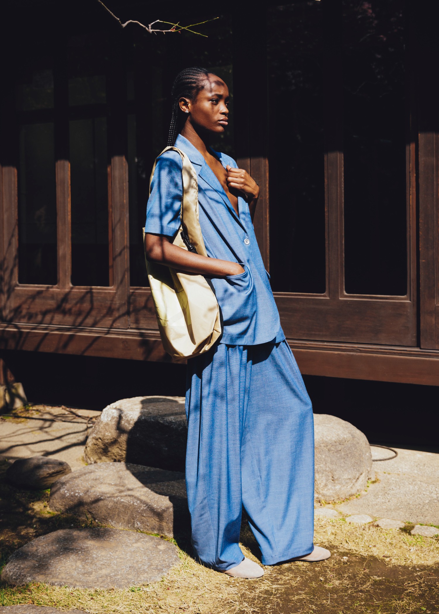 waist pin tuck wide panel PT