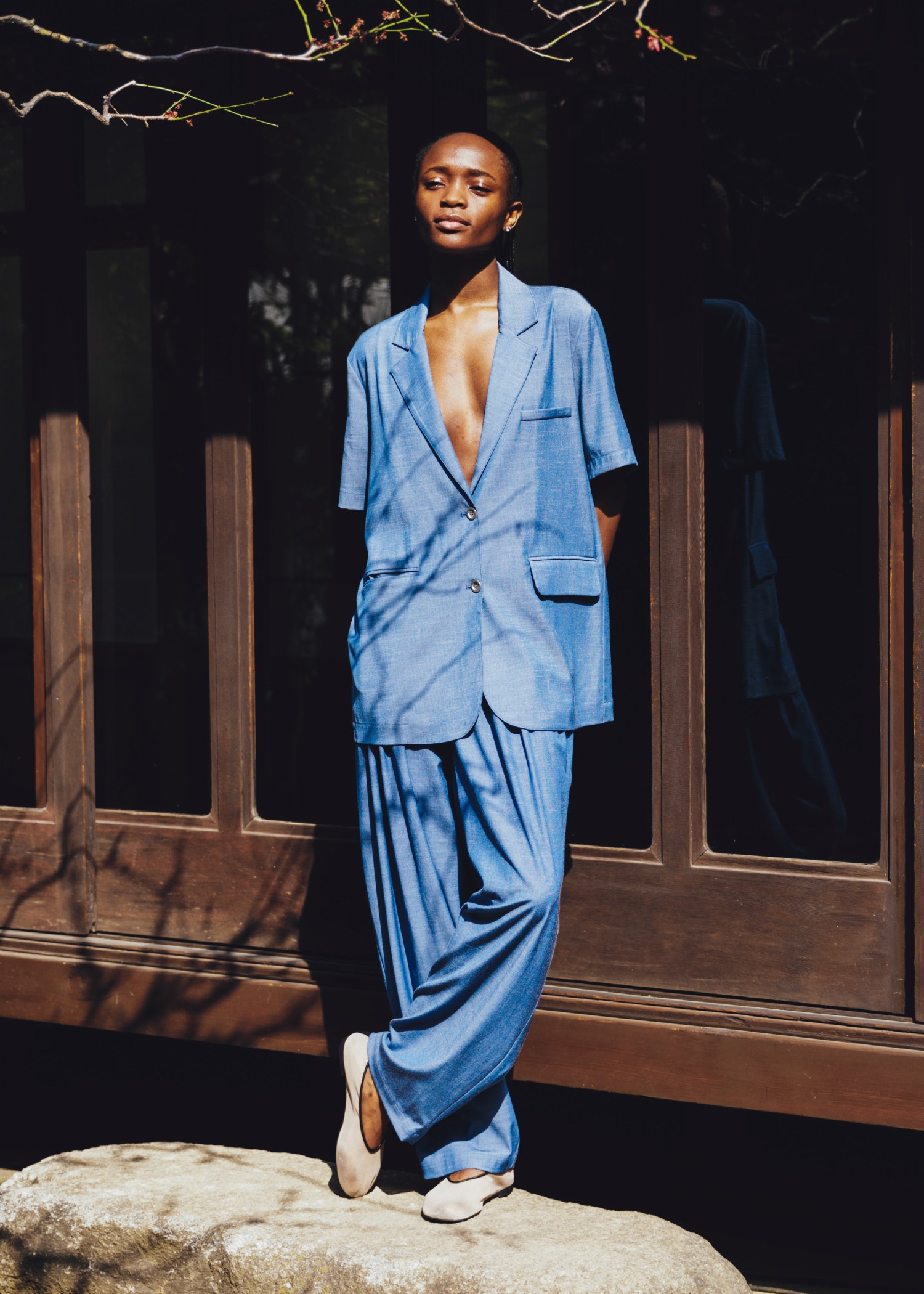 waist pin tuck wide panel PT