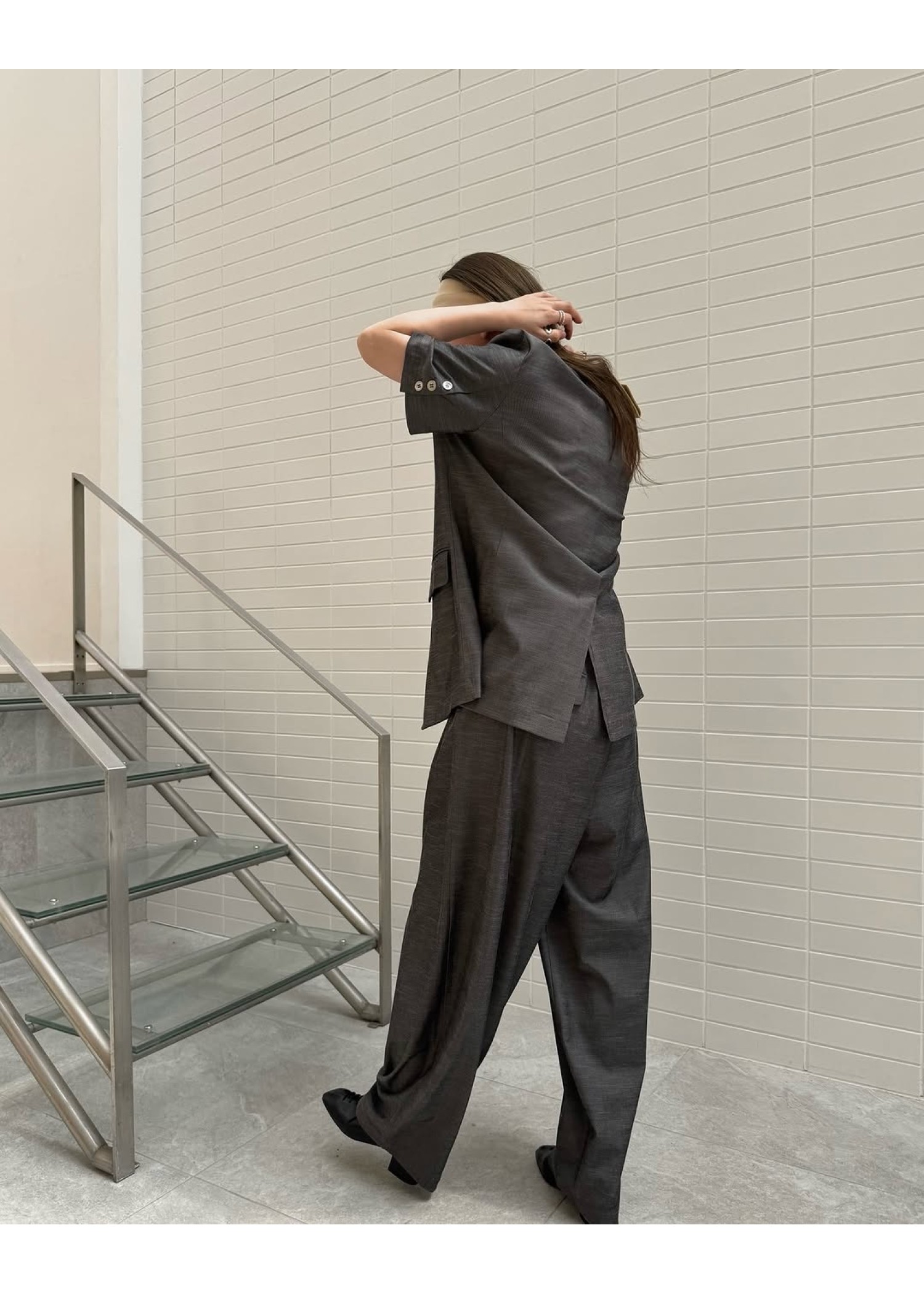 waist pin tuck wide panel PT