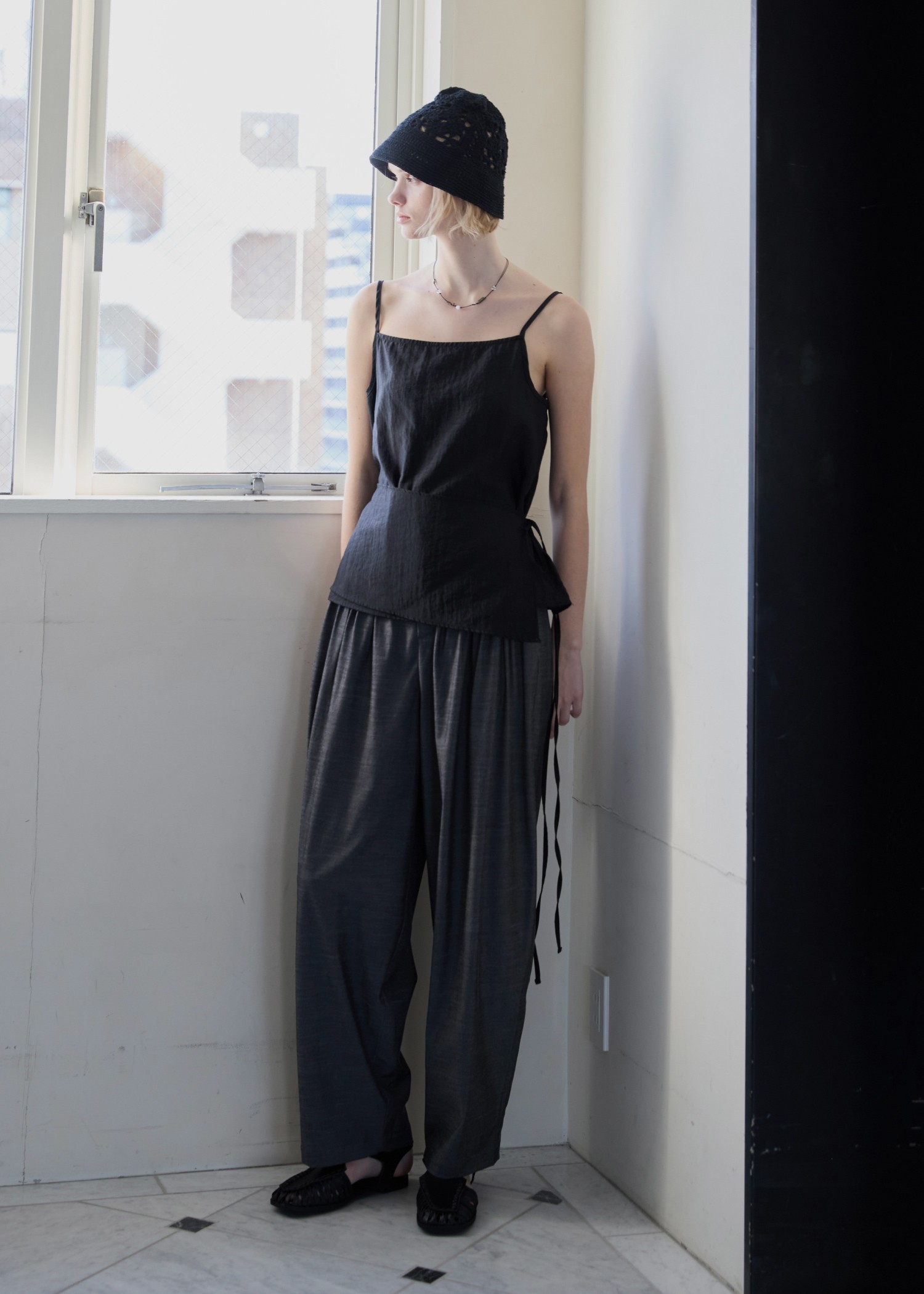 waist pin tuck wide panel PT