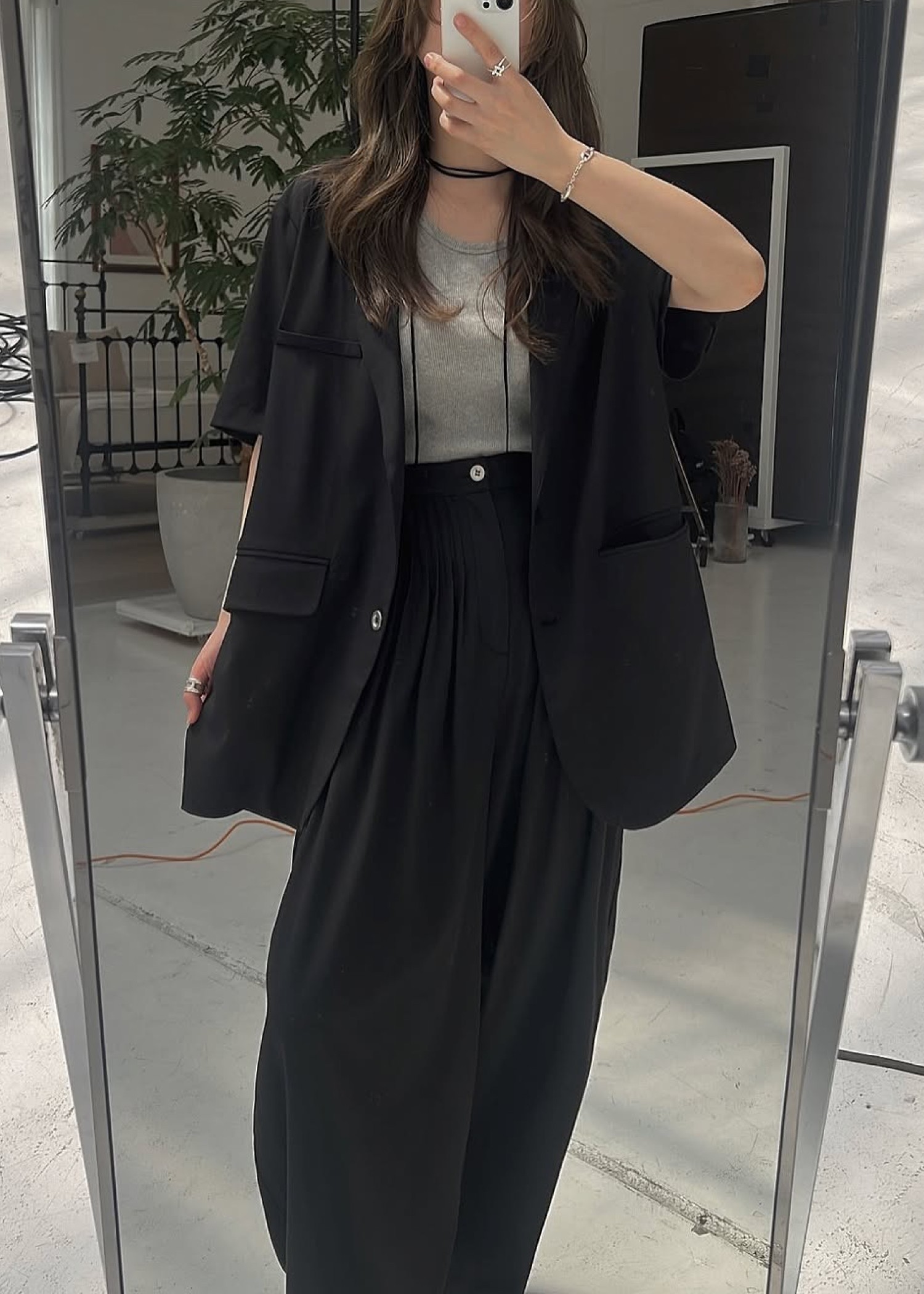 waist pin tuck wide panel PT