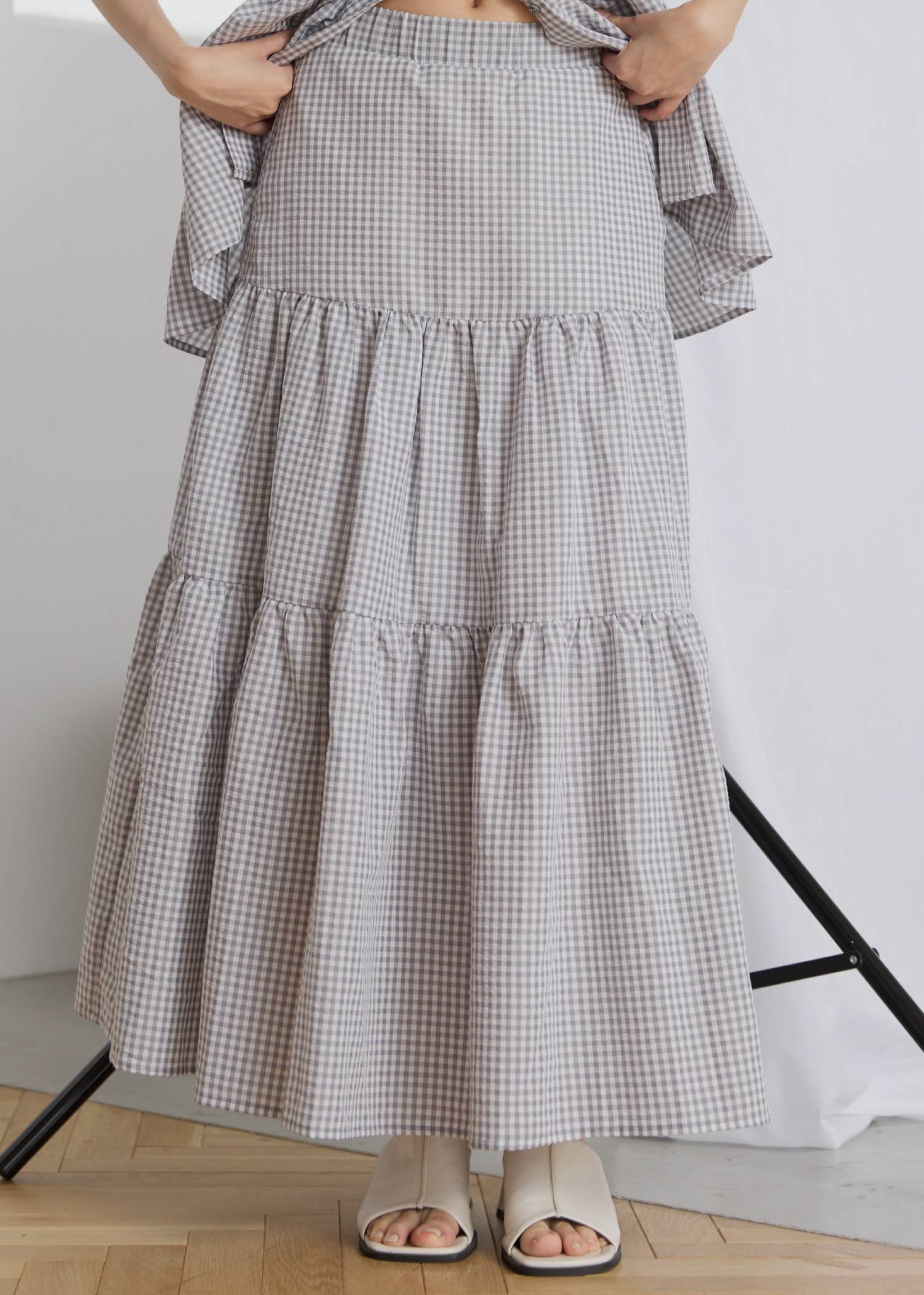 tiered gingham check SK