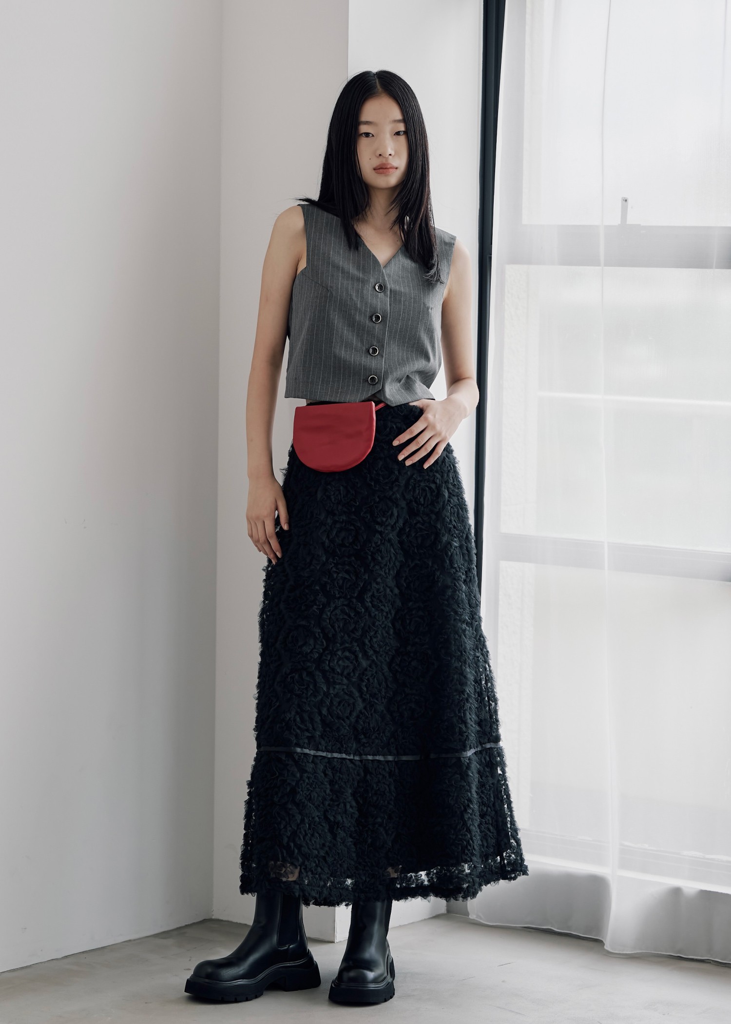 tulle circle motif flare SK