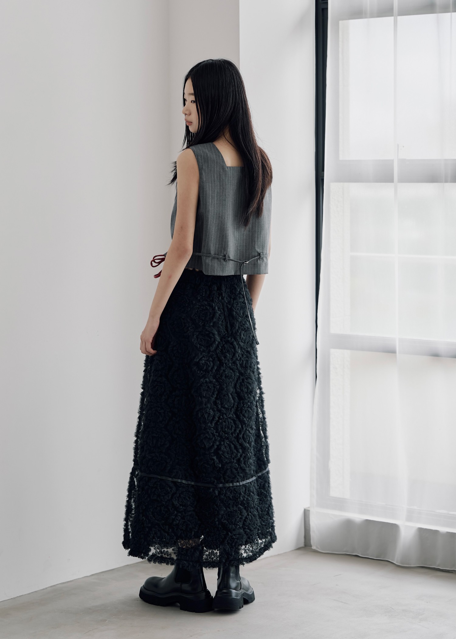 tulle circle motif flare SK