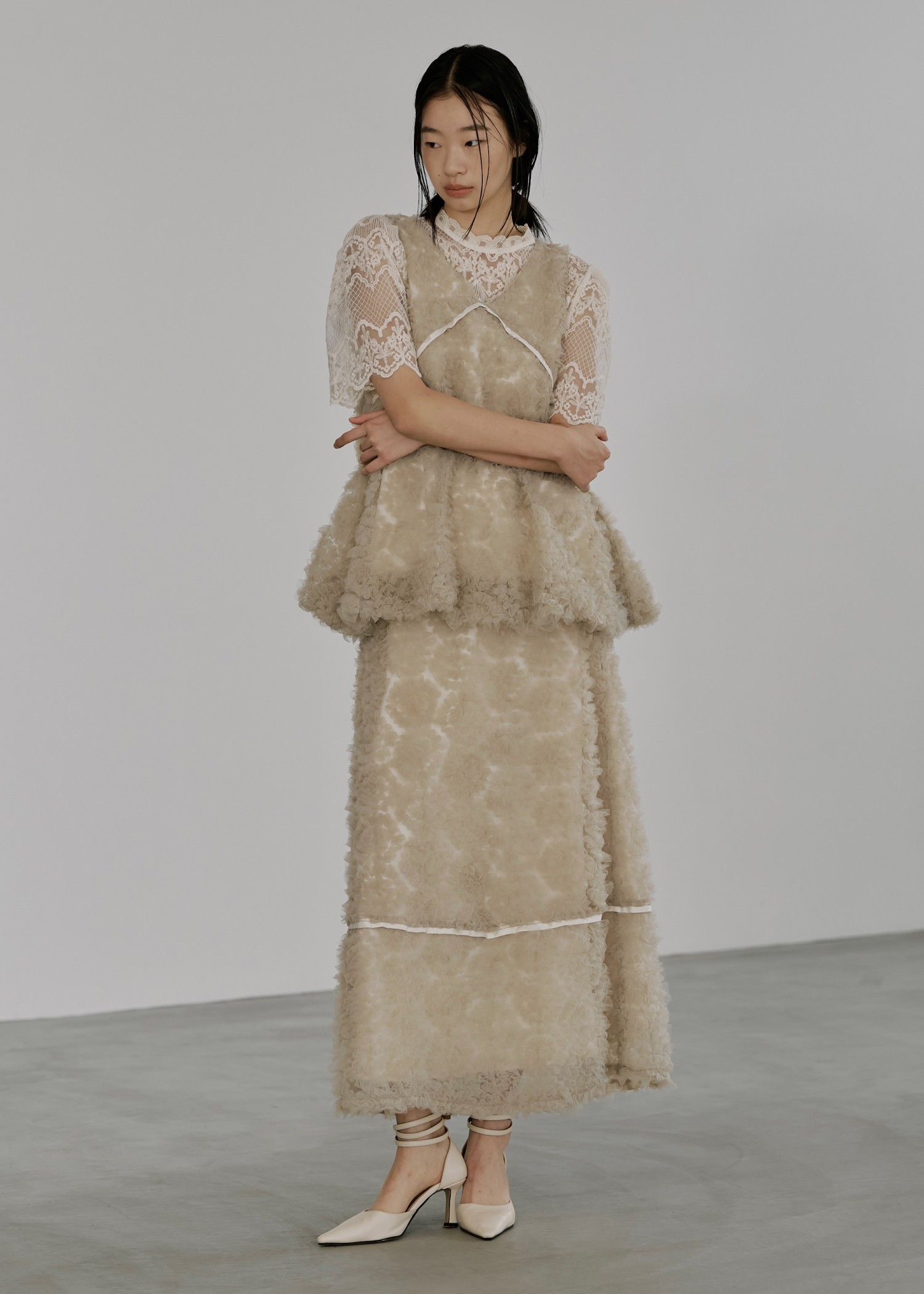 tulle circle motif flare SK