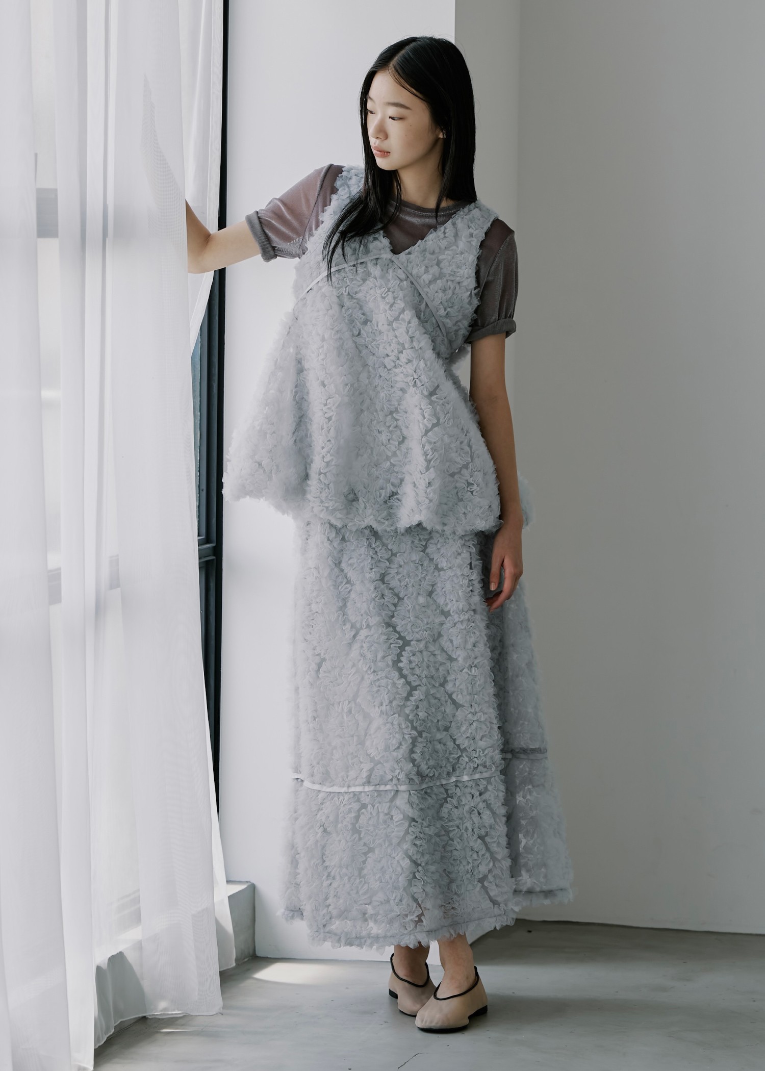 tulle circle motif flare SK