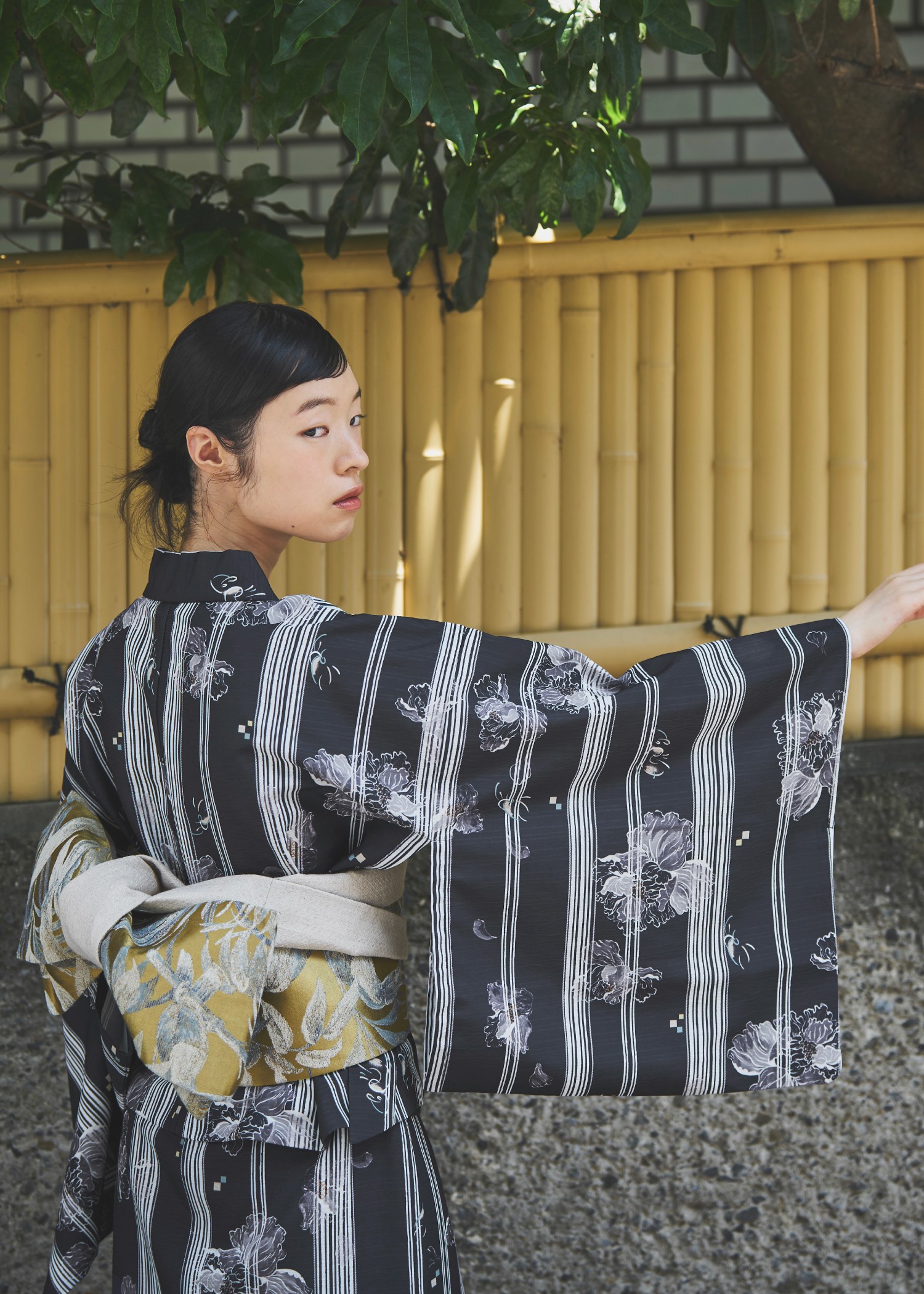peony stripe separate yukata OP