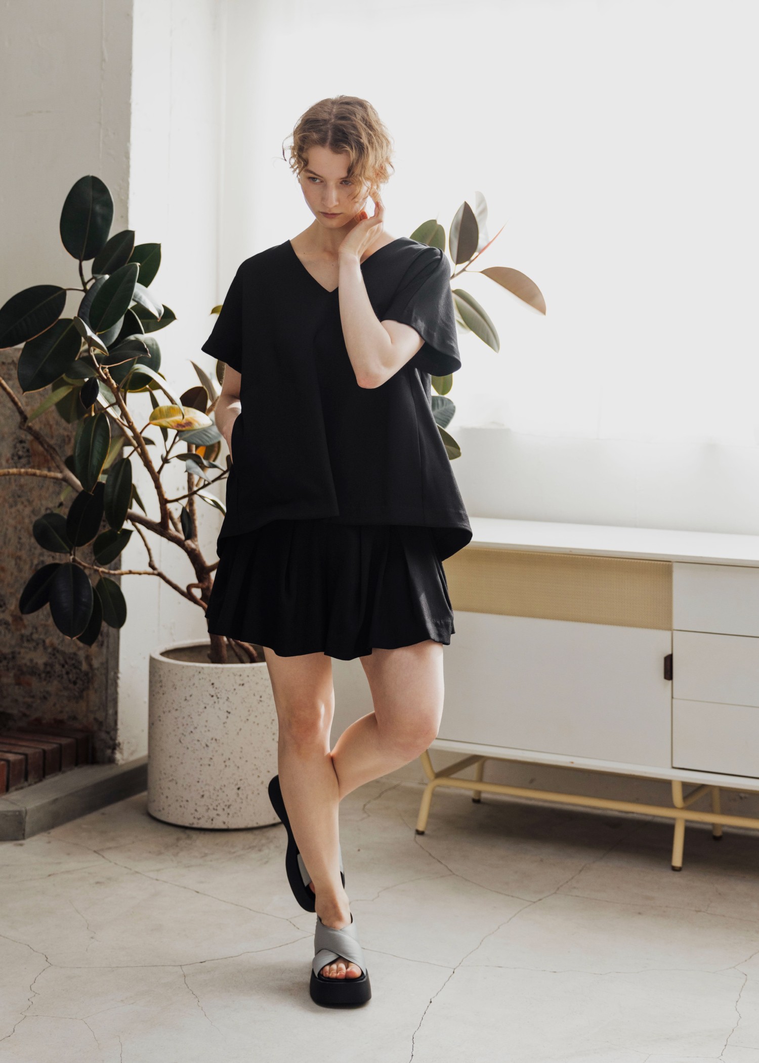 pocket design constructive kaftan tops