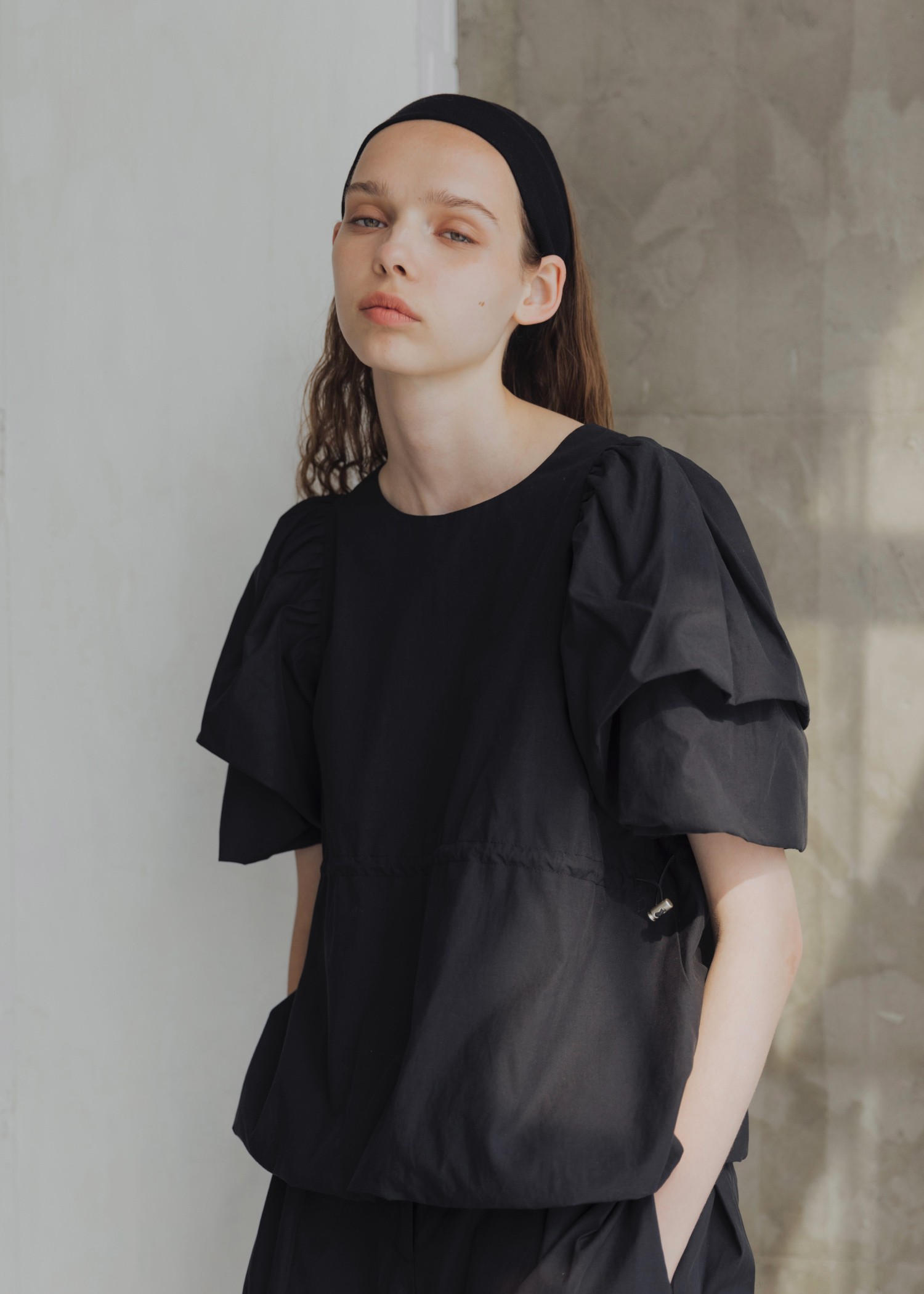 balloon volume sleeve peplum BL