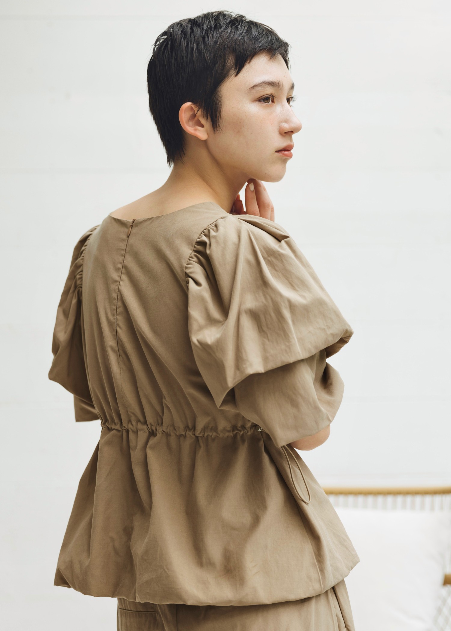 balloon volume sleeve peplum BL