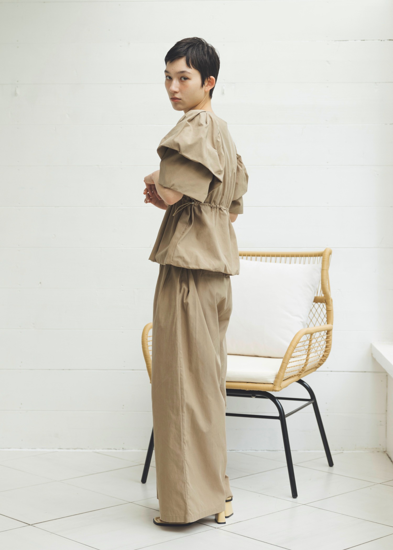 balloon volume sleeve peplum BL