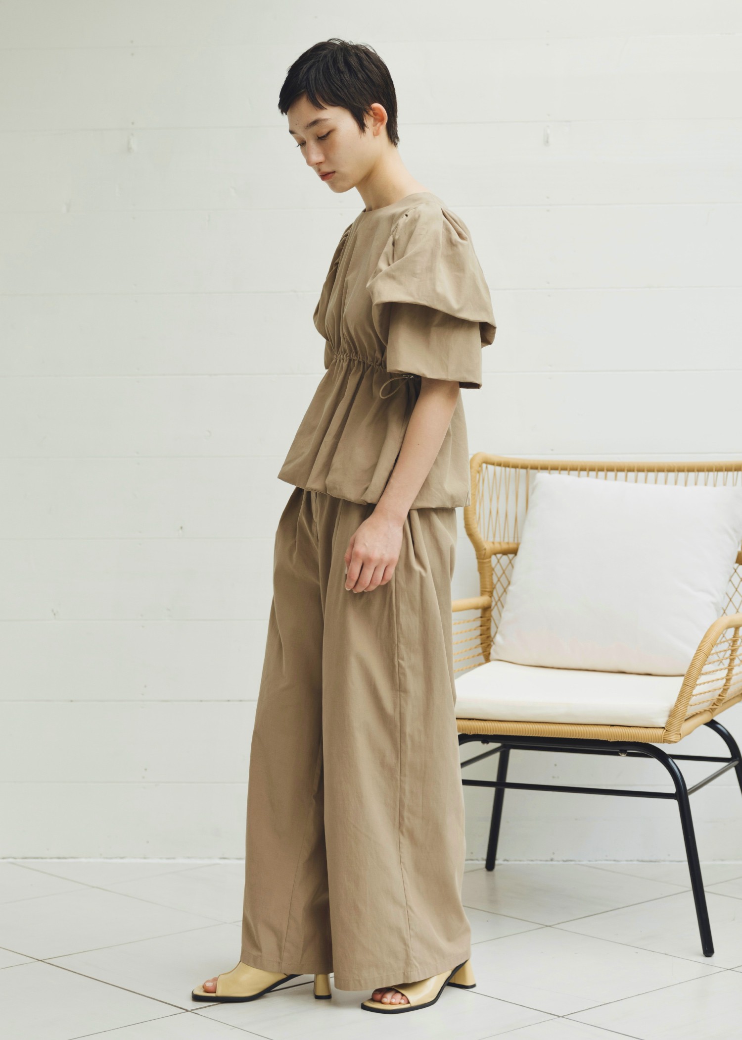 balloon volume sleeve peplum BL