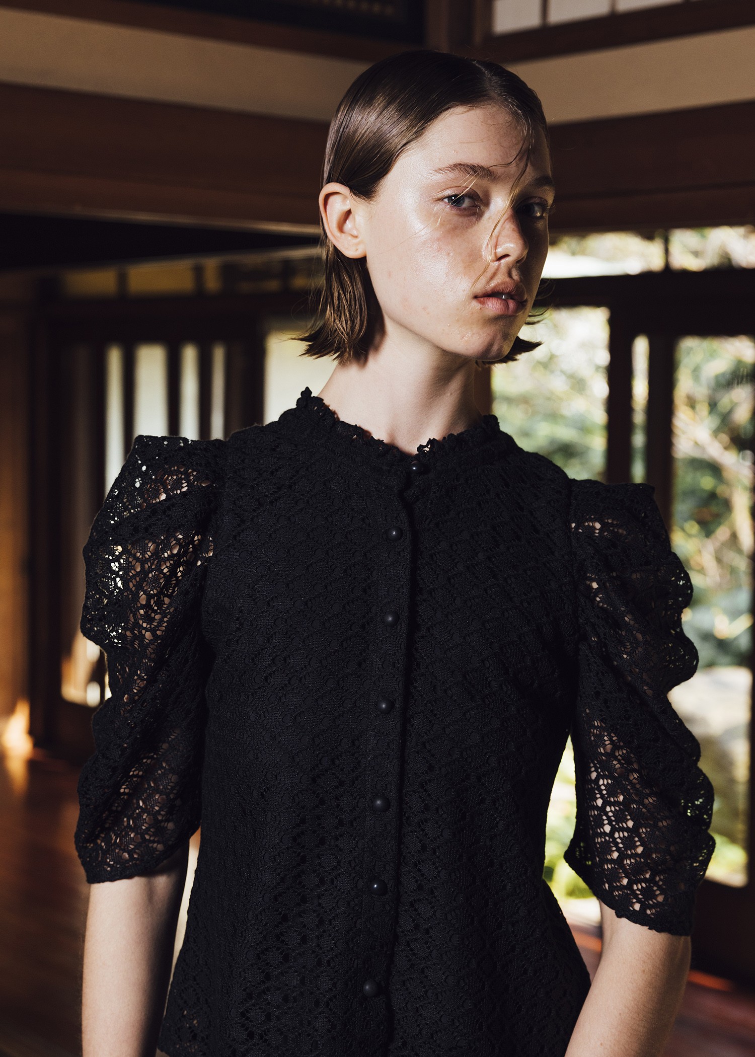 half volume sleeve lace tops