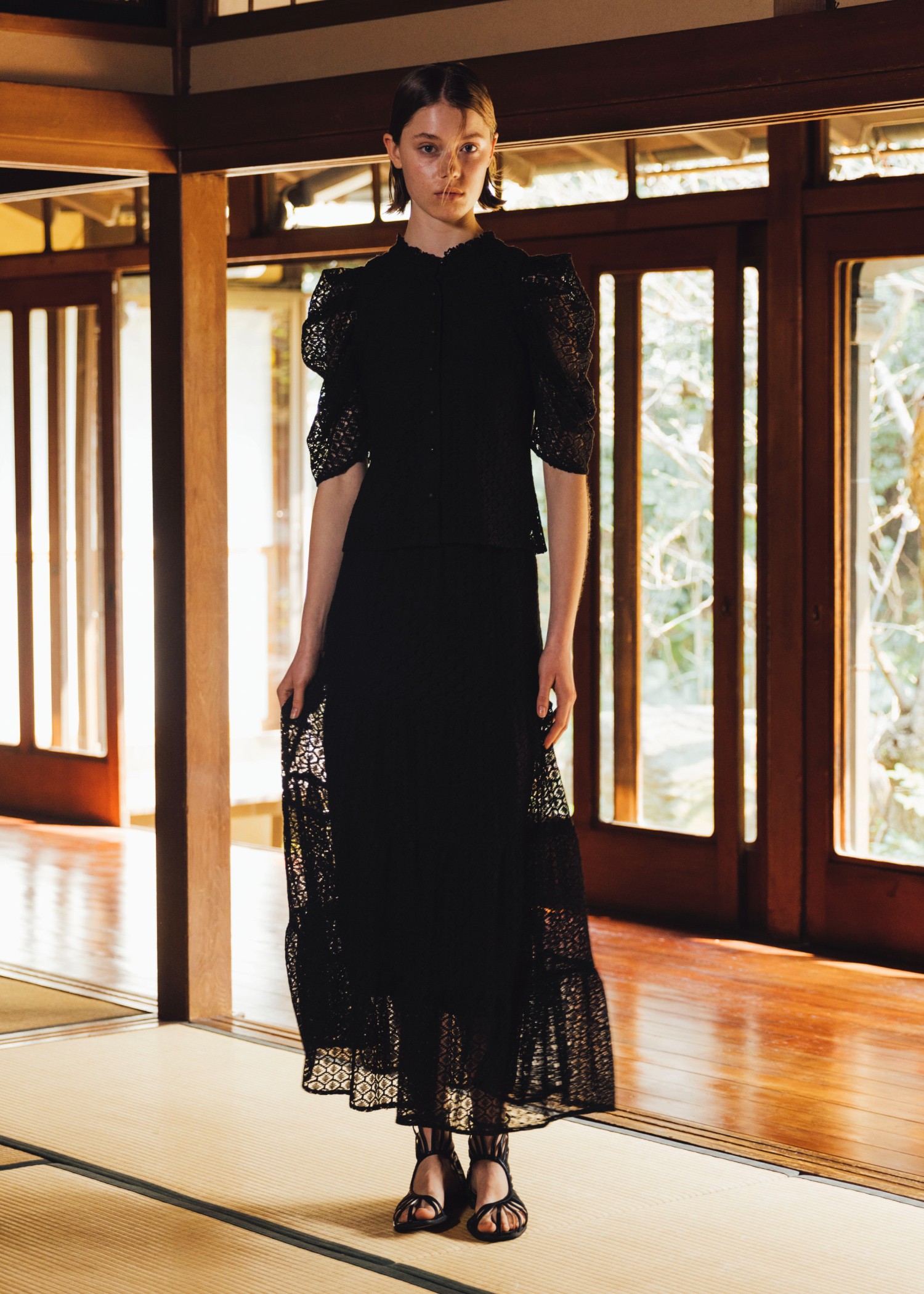 half volume sleeve lace tops