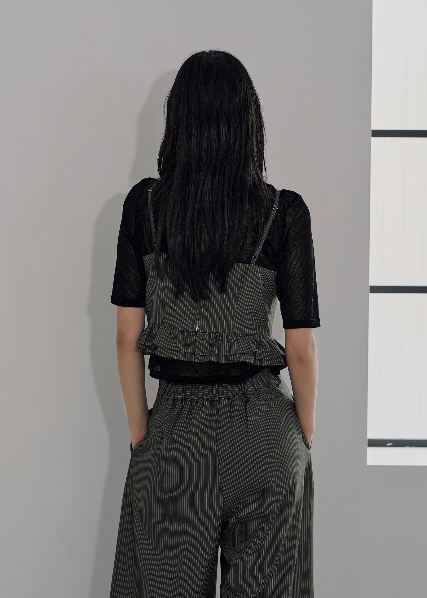 velour mesh tulle half sleeve tops