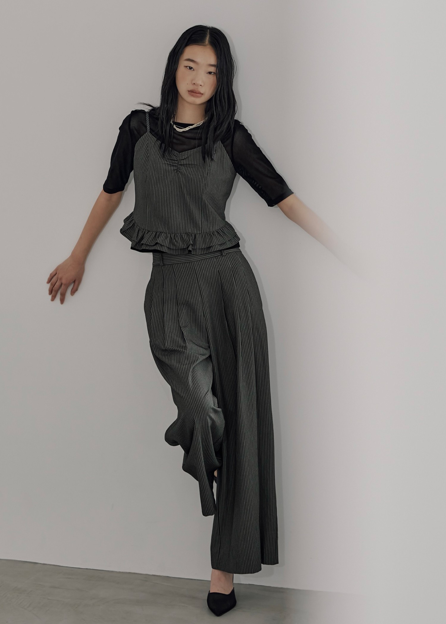 velour mesh tulle half sleeve tops