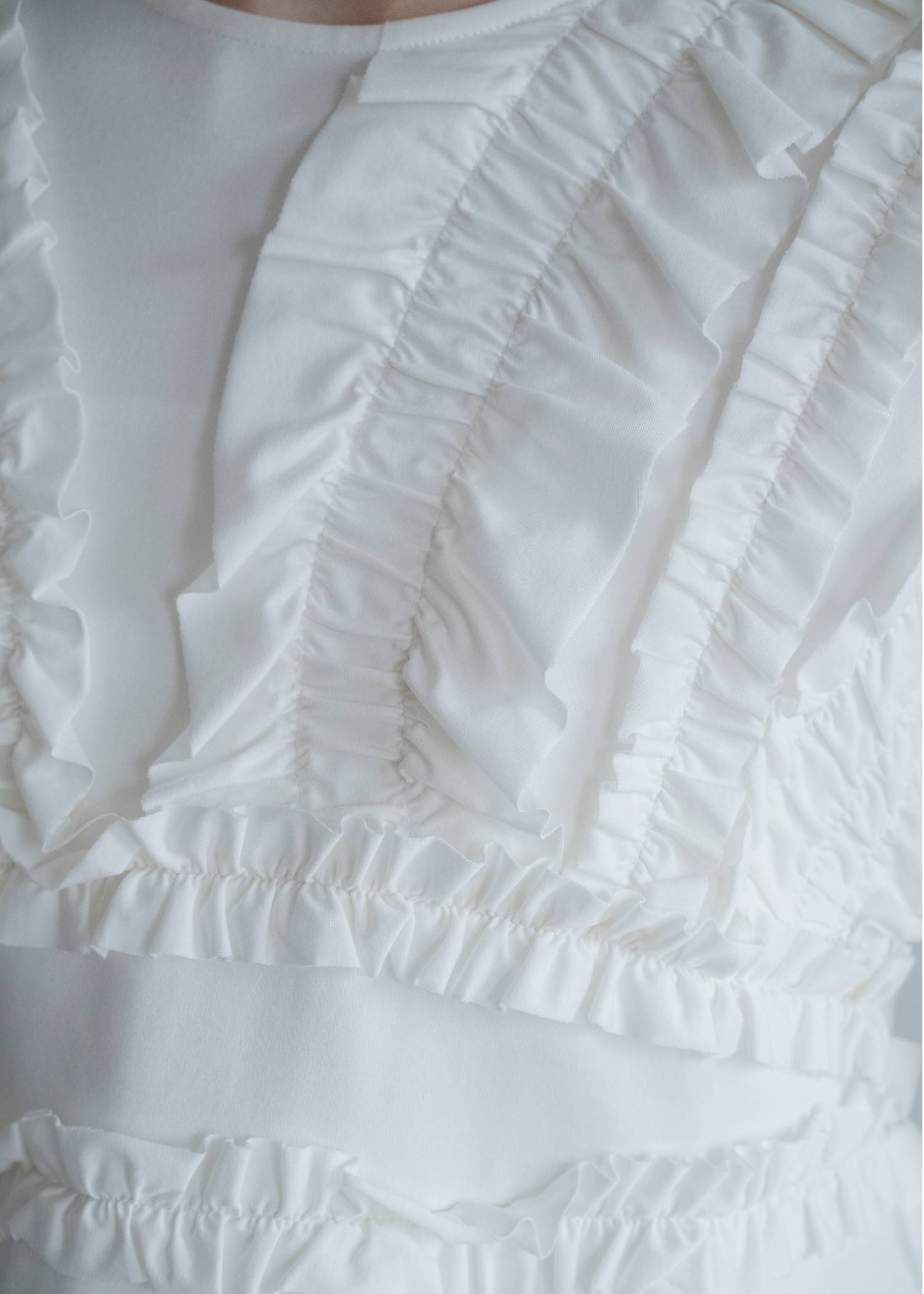 random frill peplum smooth tops