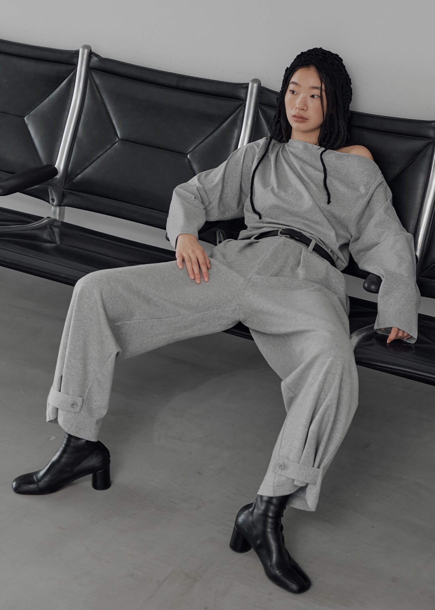 asymmetry drape neck tops