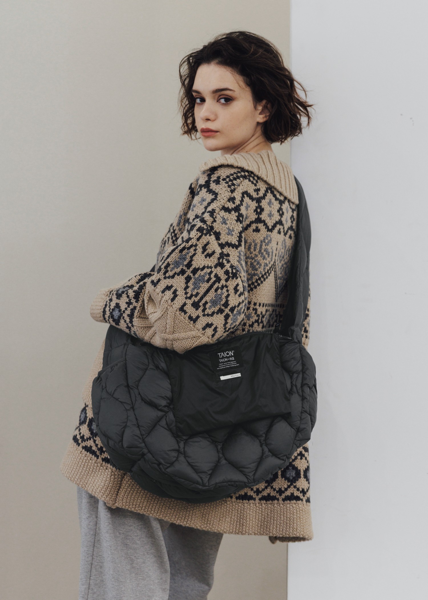 【TAION × WILLFULLY】quilting shoulder down bag