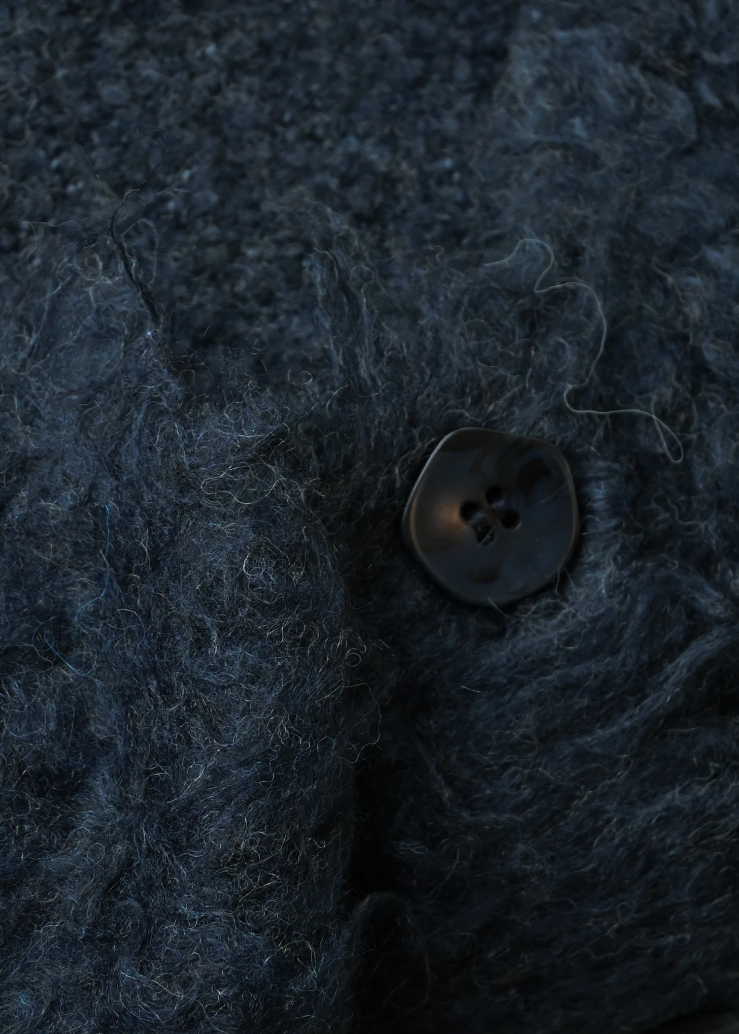 brushed lightly reversible knit cardigan