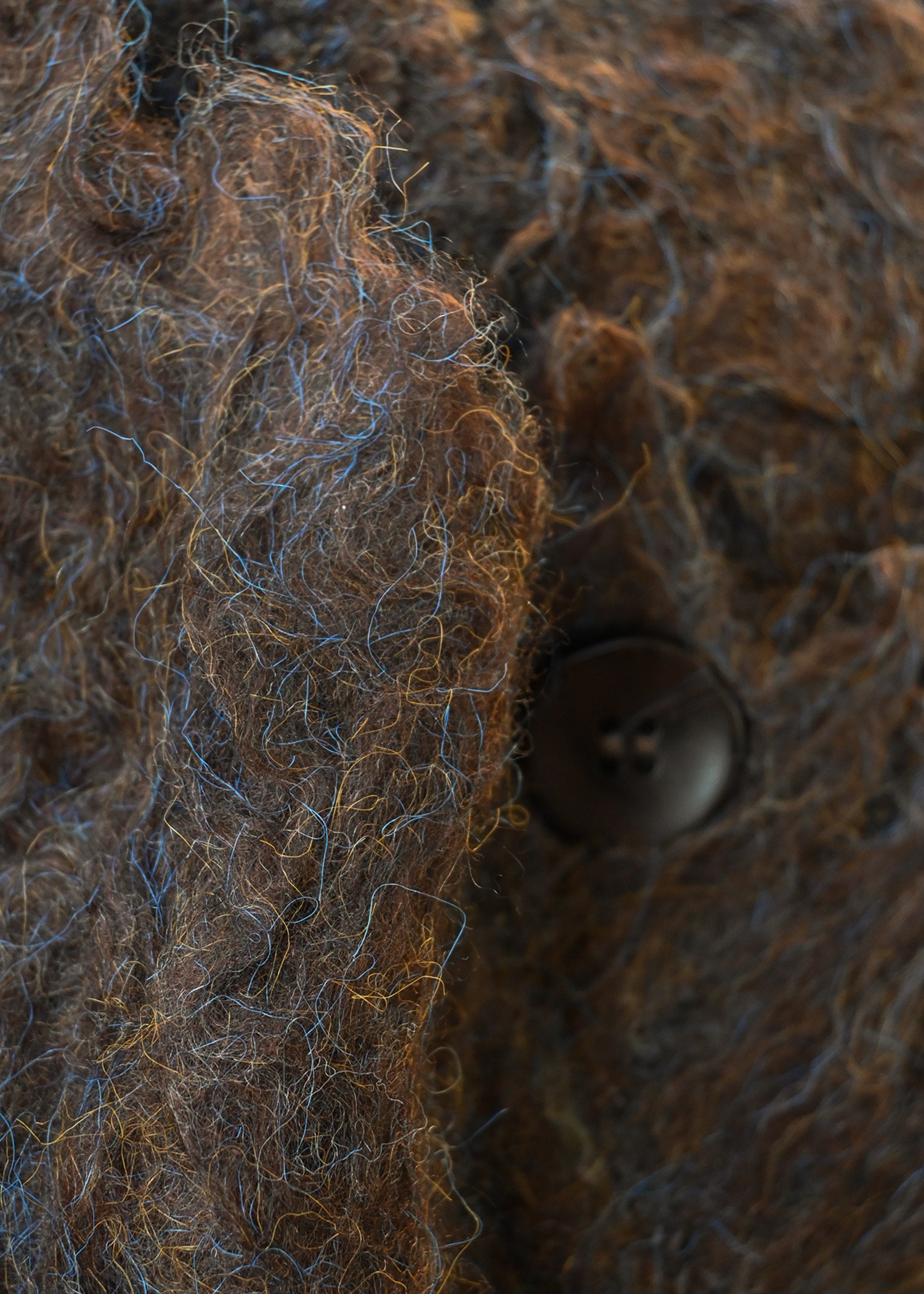 brushed lightly reversible knit cardigan